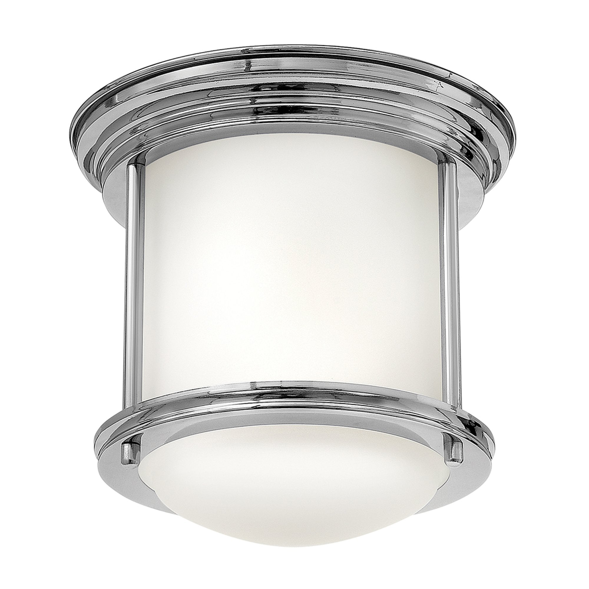 Quintiesse Hadrian Single Bathroom Flush Fitting - Opal Glass - Chrome