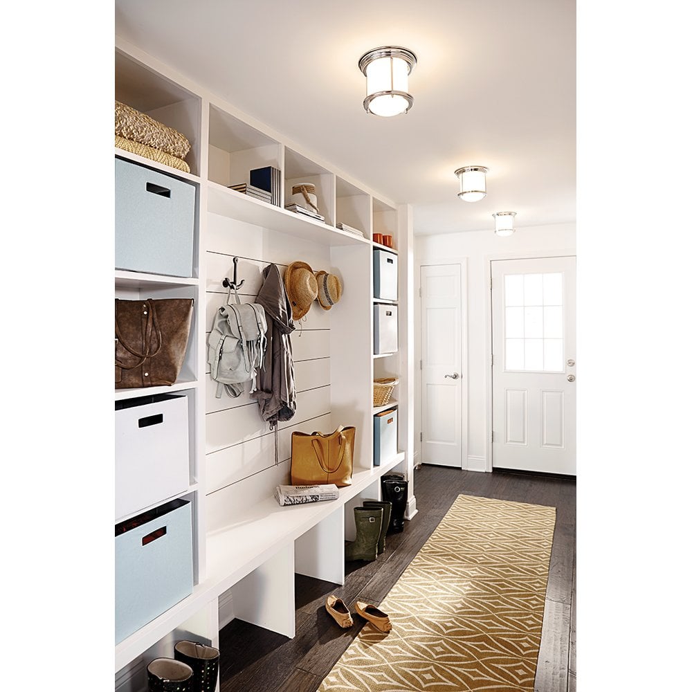 Quintiesse Hadrian Single Bathroom Flush Fitting - Opal Glass - Chrome