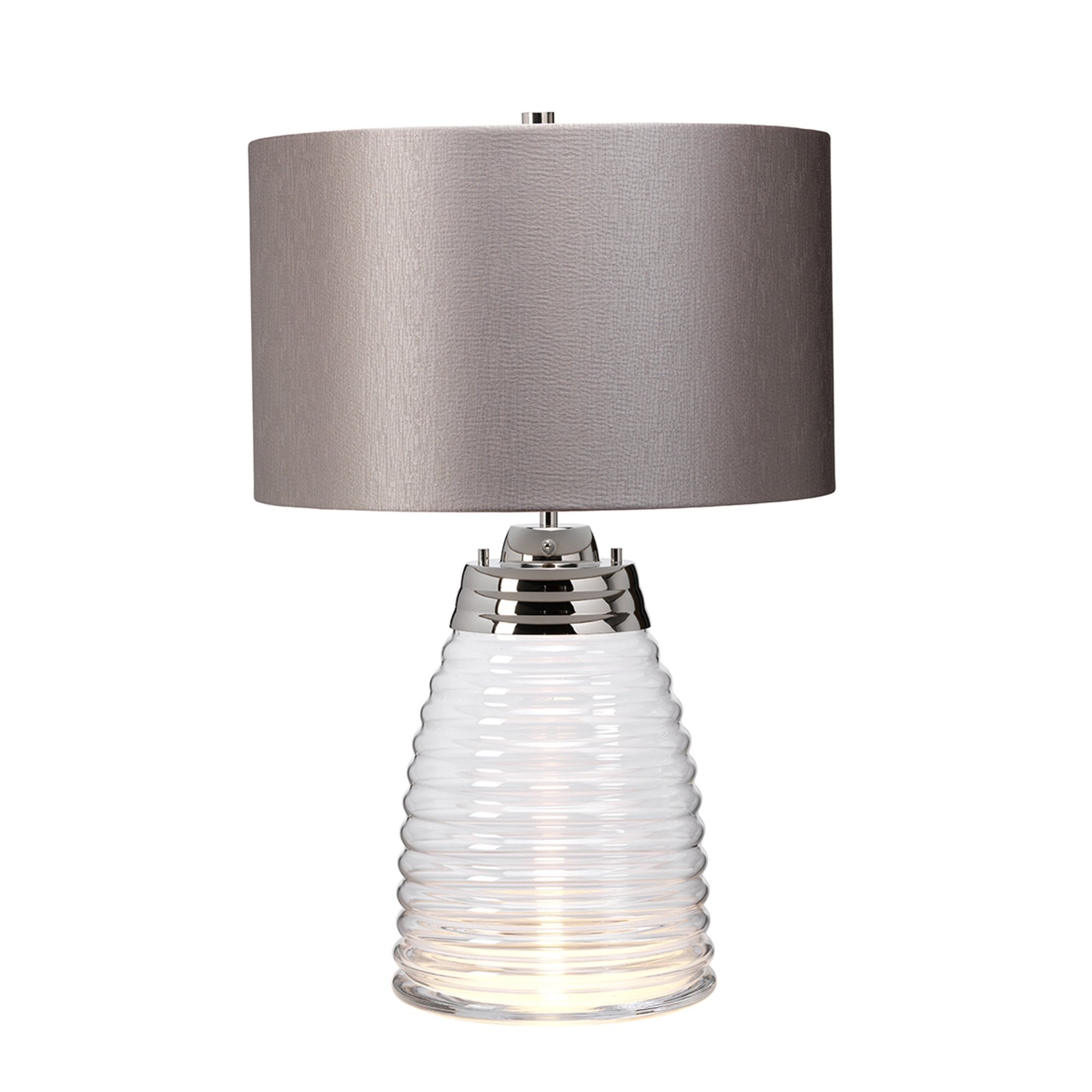 Quintiesse Milne Single Table Lamp - Grey -Polished Nickel