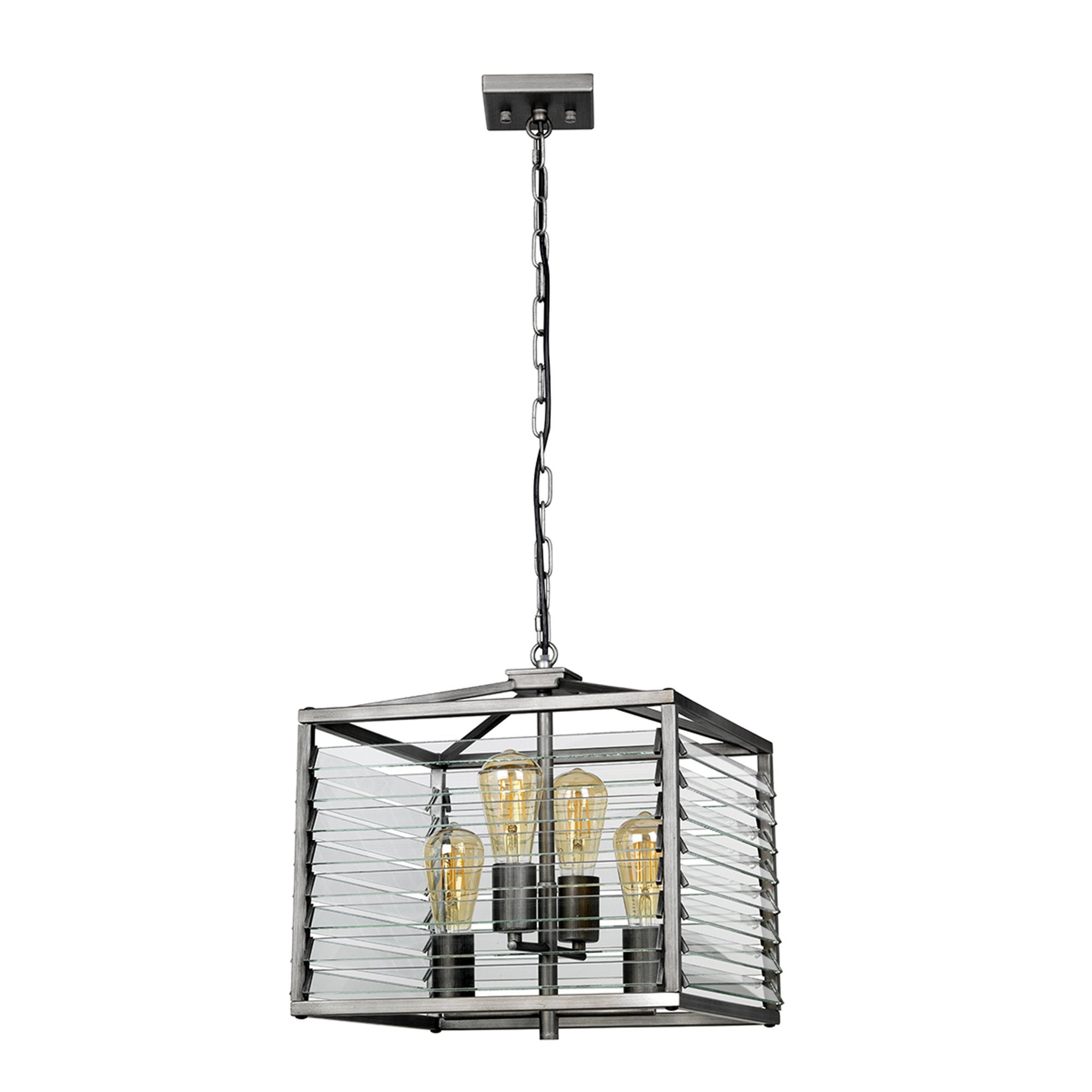 Elstead Louvre 4 Light Pendant - Painted Gunmetal