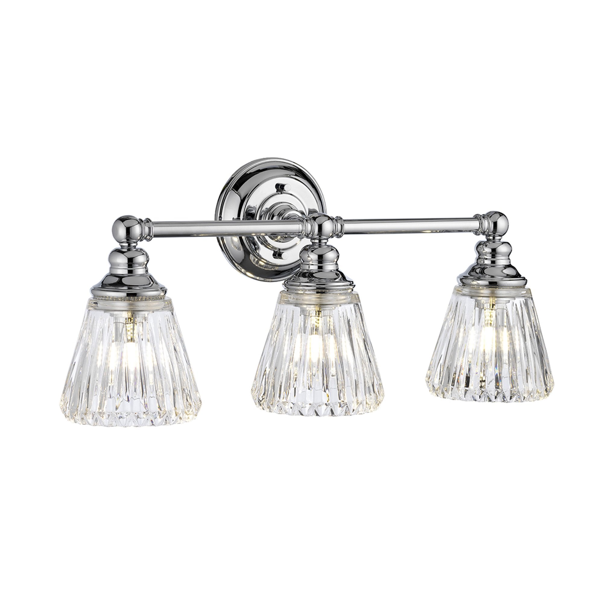 Quintiesse Keynes 3 Light Bathroom Wall Light - Polished Chrome