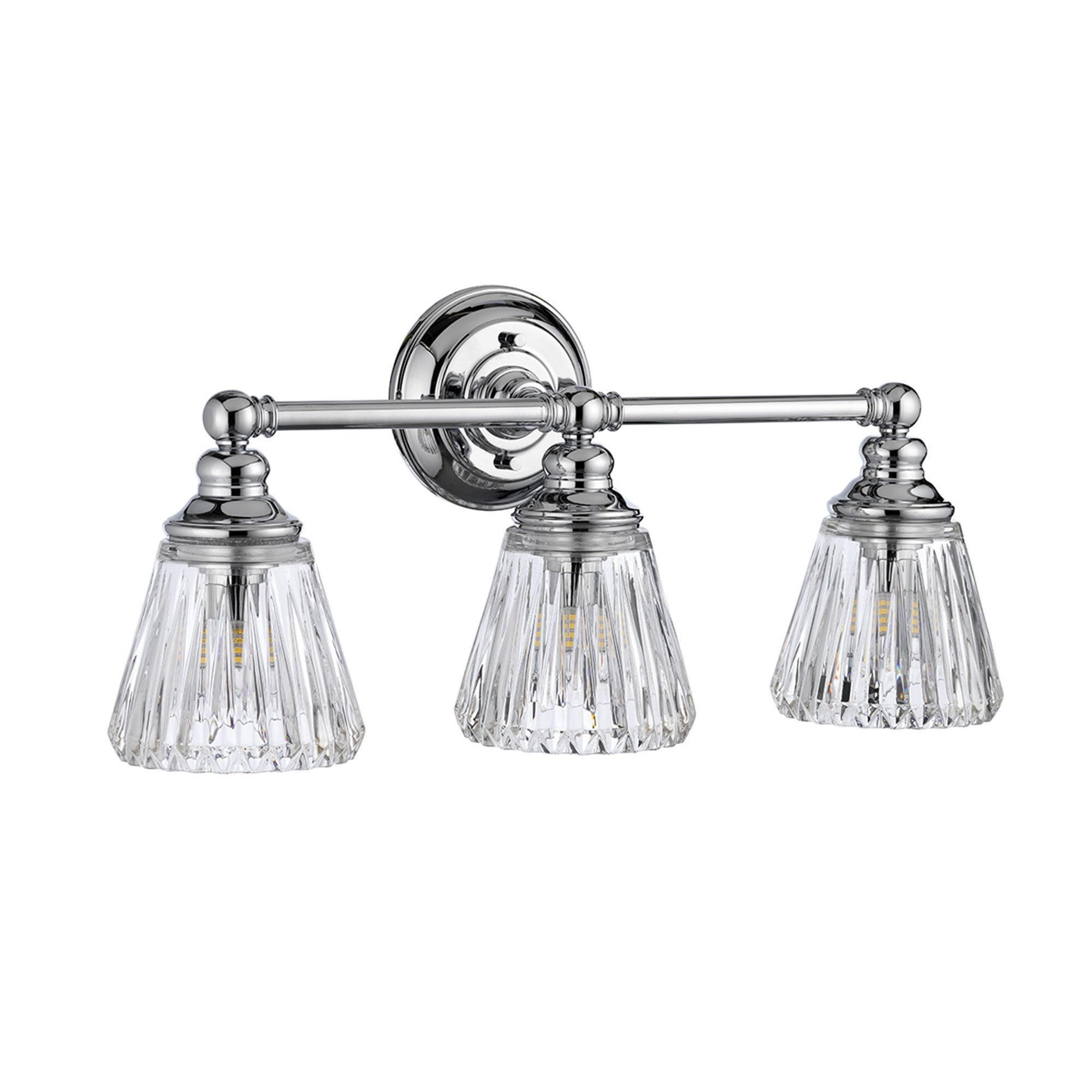 Quintiesse Keynes 3 Light Bathroom Wall Light - Polished Chrome