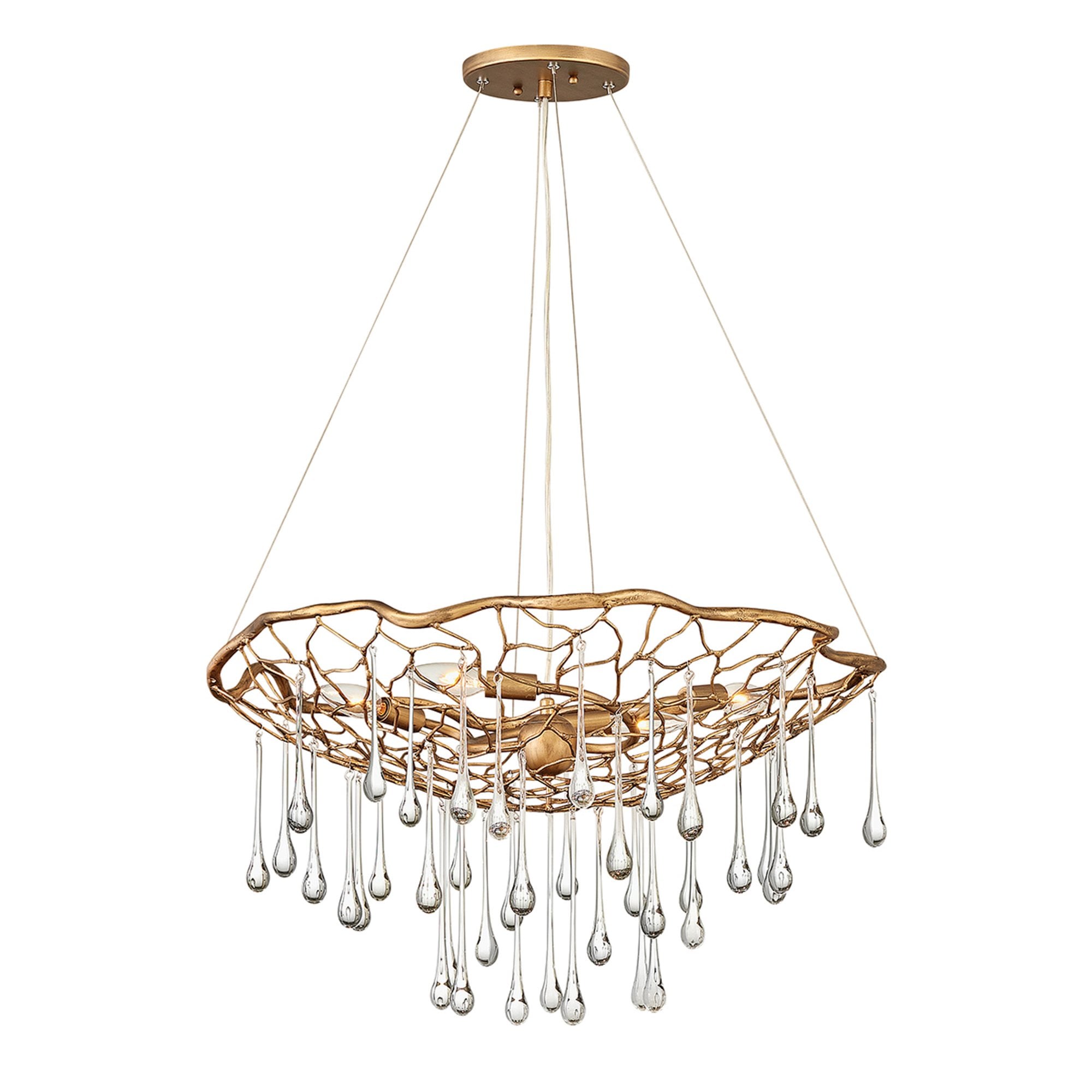 Quintiesse Laguna 4 Light Pendant Light - Burnished Gold
