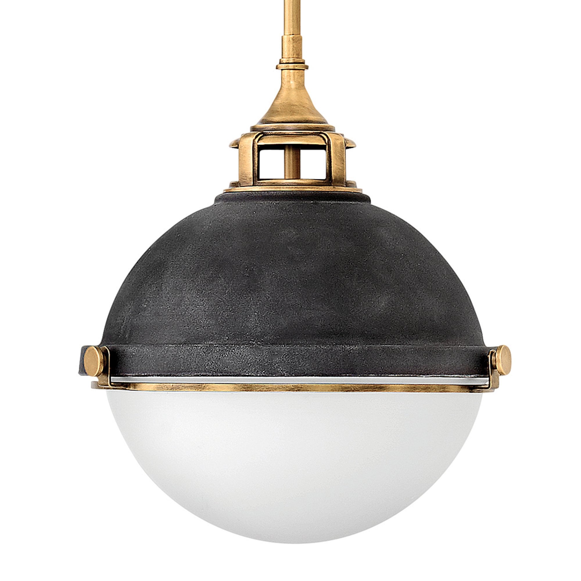 Quintiesse Fletcher 2 Light Pendant - Aged Zinc with Heritage Brass