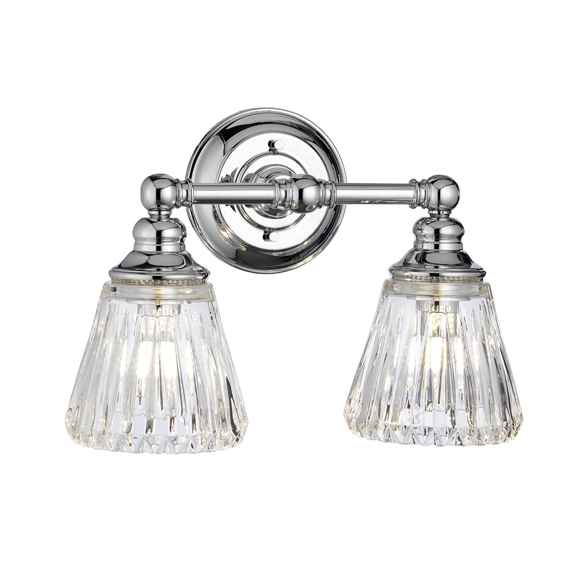 Quintiesse Keynes 2 Light Bathroom Wall Light - Polished Chrome
