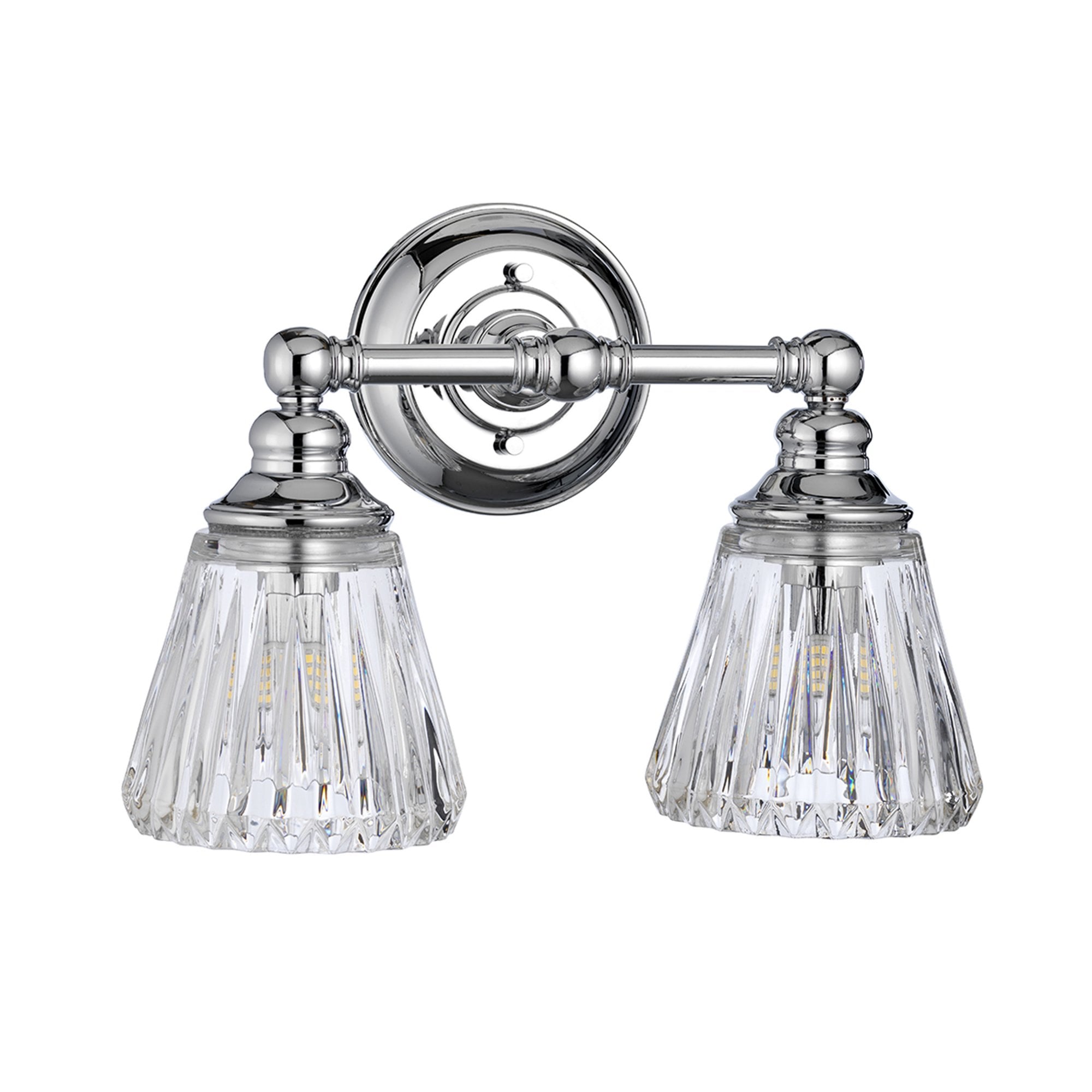 Quintiesse Keynes 2 Light Bathroom Wall Light - Polished Chrome
