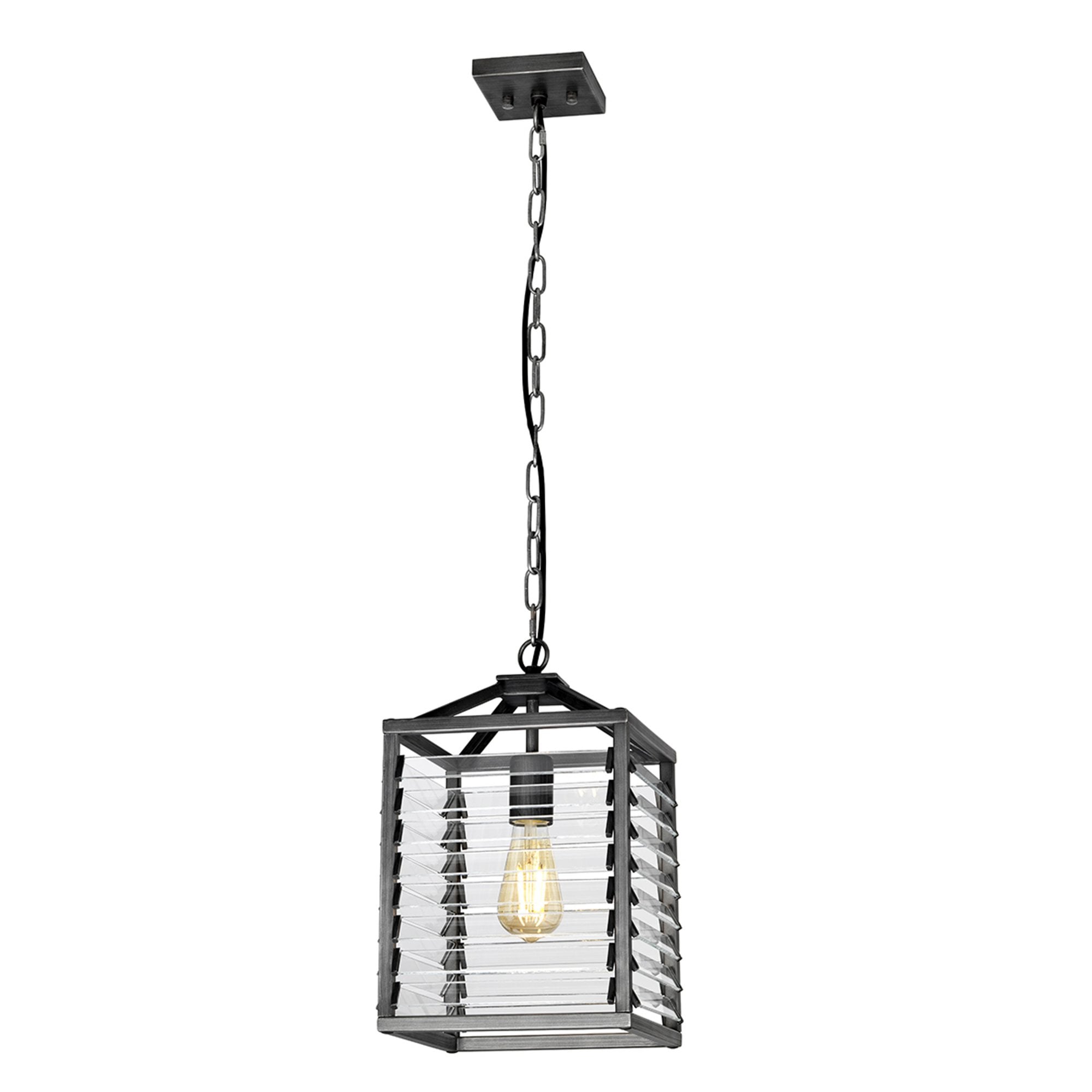 Elstead Louvre Single Pendant - Painted Gunmetal