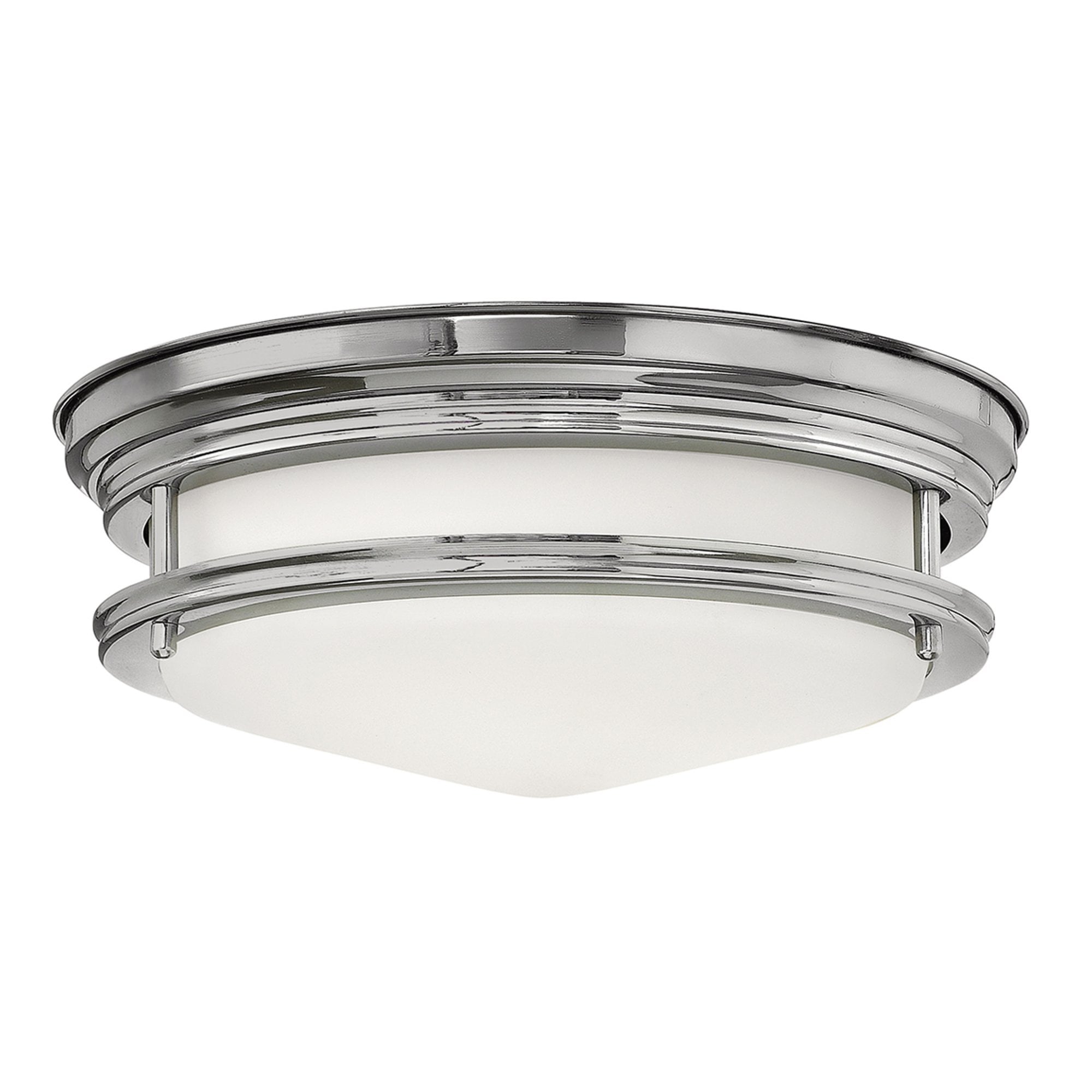 Quintiesse Hadrian 2 Light Bathroom Flush Fitting - Opal Glass - Chrome