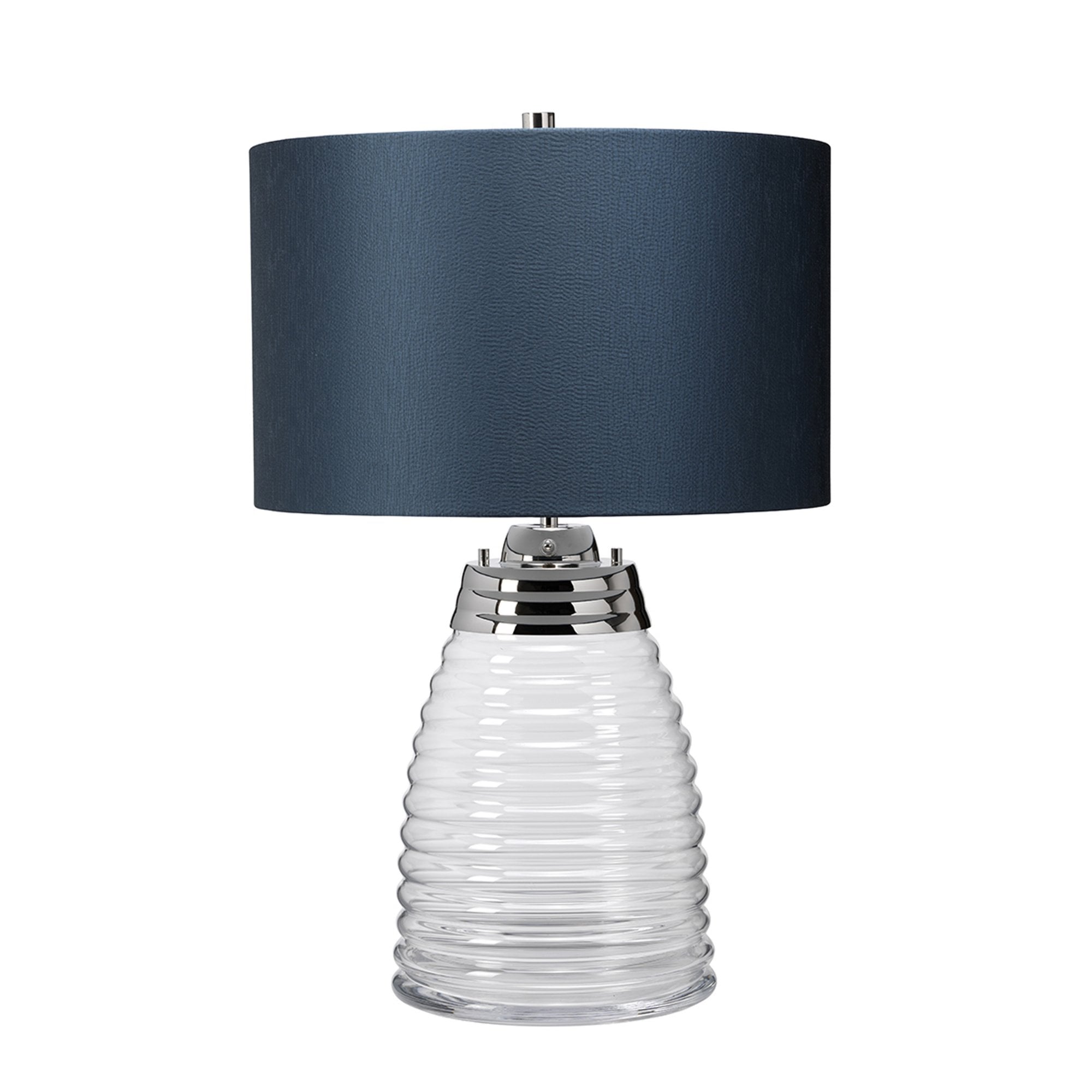 Quintiesse Milne Single Table Lamp - Teal - Polished Nickel