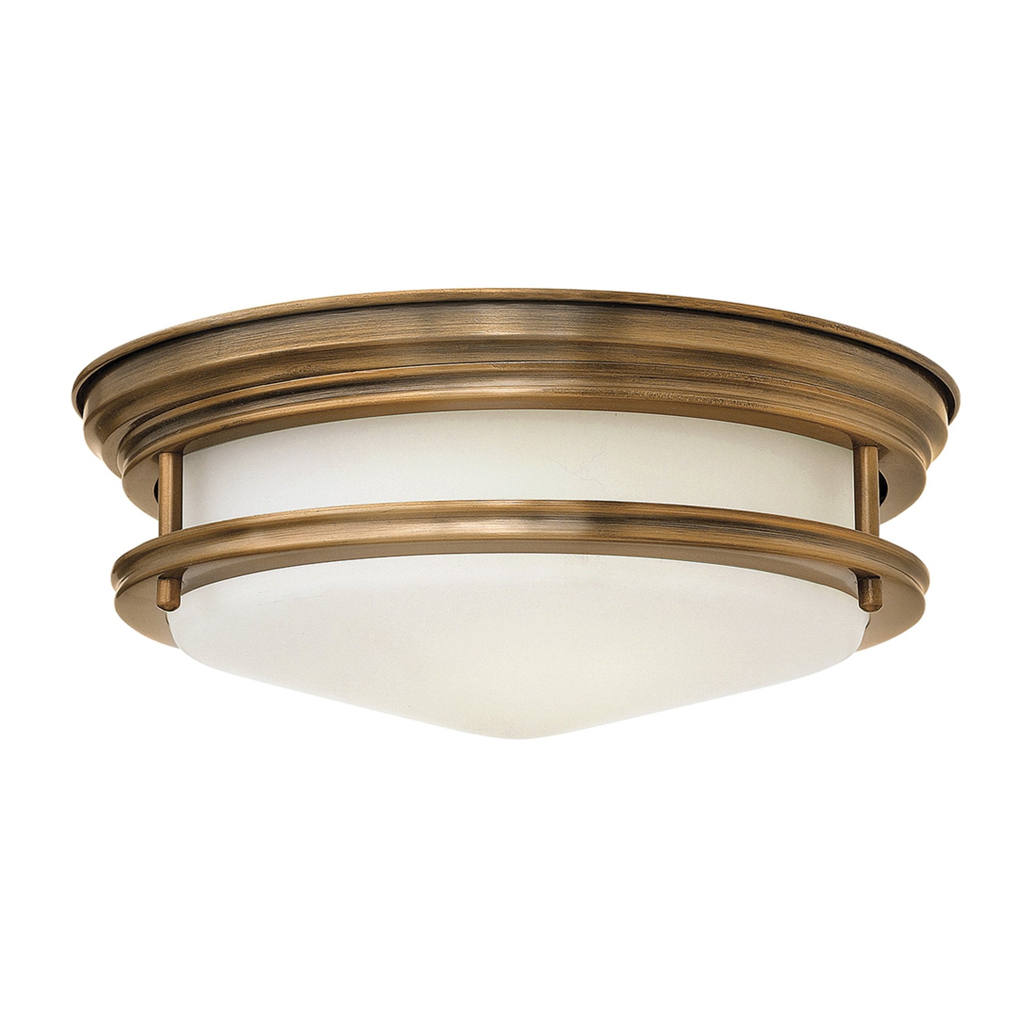 Quintiesse Hadrian 2 Light Bathroom Flush Fitting - Opal Glass - Brushed Bronze