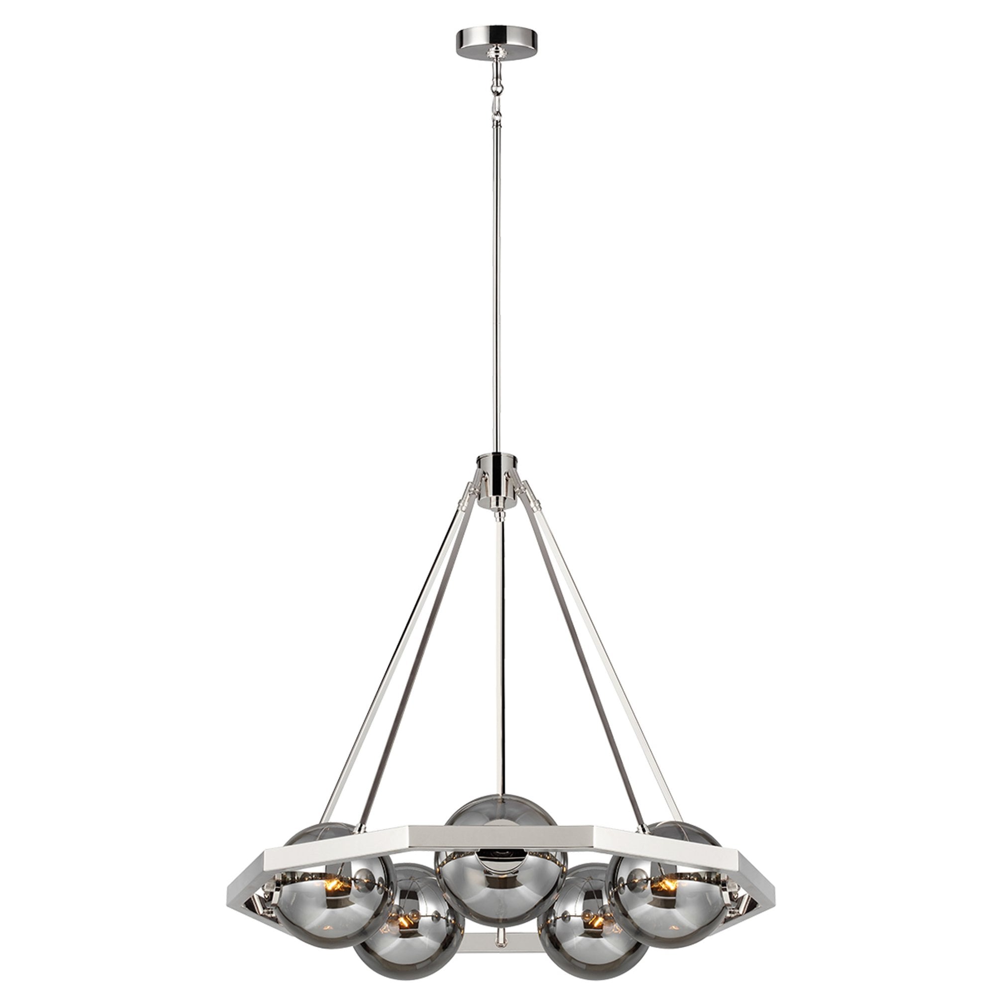 Quintiesse Harper 5 Light Chandelier - Polished Nickel