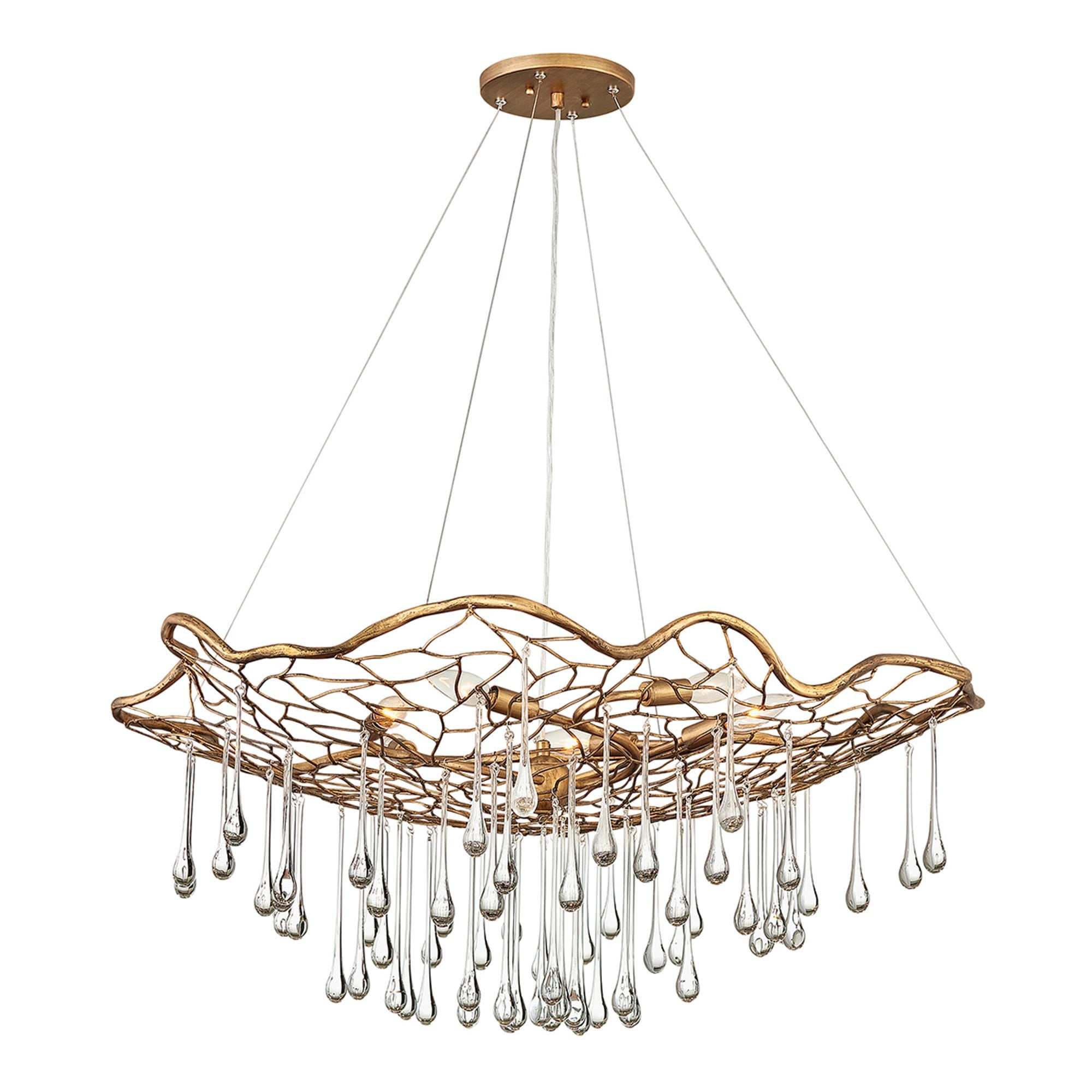Quintiesse Laguna 6 Light Pendant Light - Burnished Gold