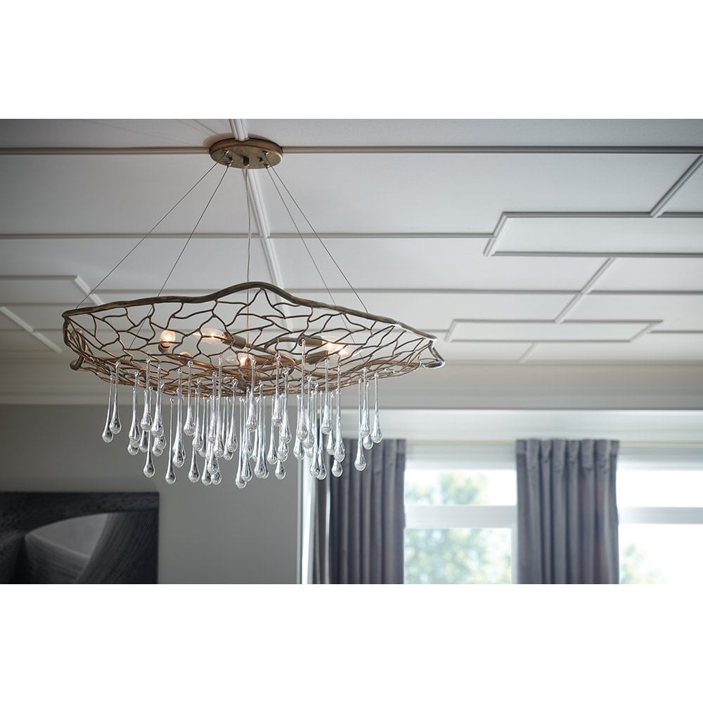 Quintiesse Laguna 6 Light Pendant Light - Burnished Gold