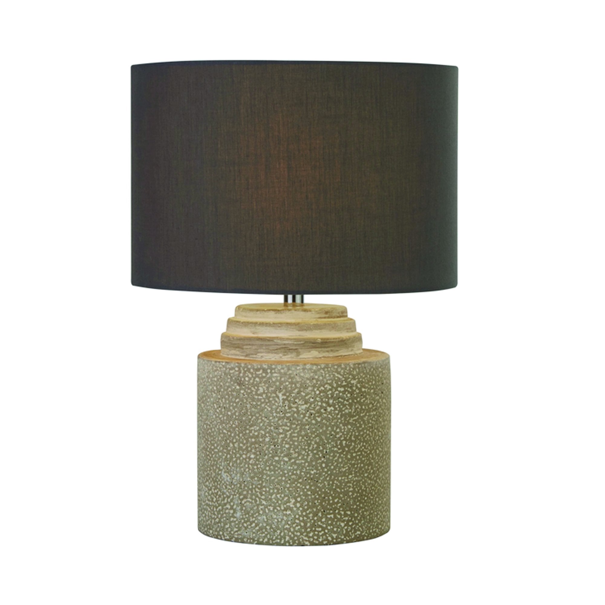 Searchlight Zante Table Lamp - Cement Base & Fabric Shade