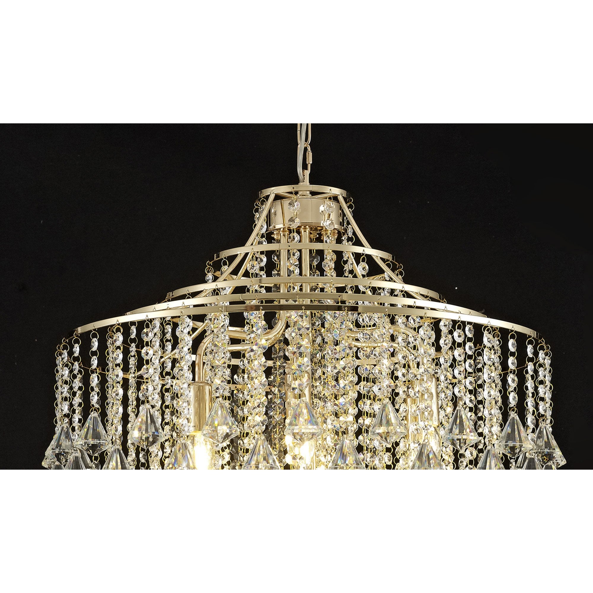 Diyas IL32772 Inina Pendant 7 Light E14 French Gold/Crystal