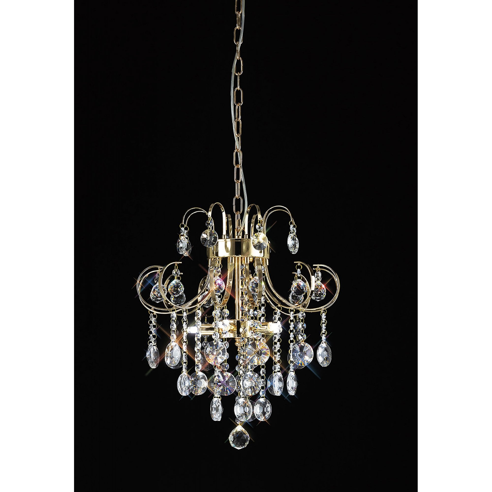 Diyas IL32054 Rosina Pendant 5 Light French Gold/Crystal
