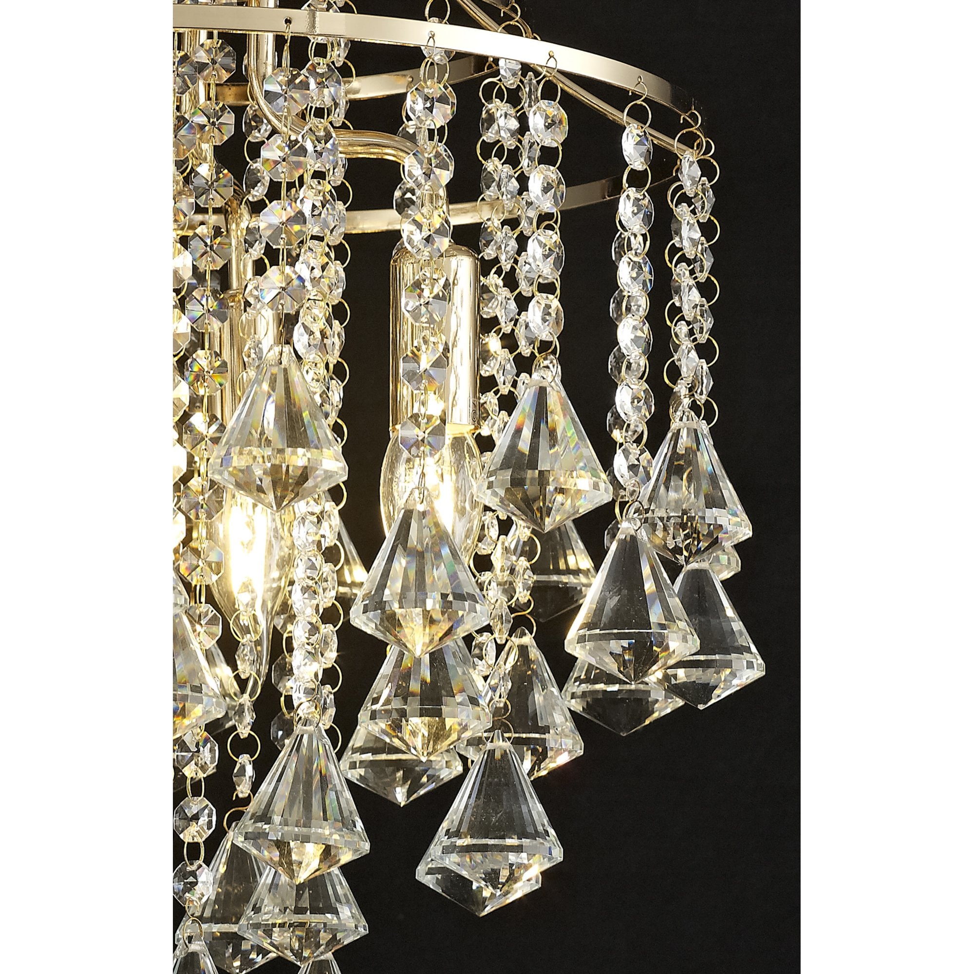 Diyas IL32770 Inina Ceiling 4 Light E14 French Gold/Crystal