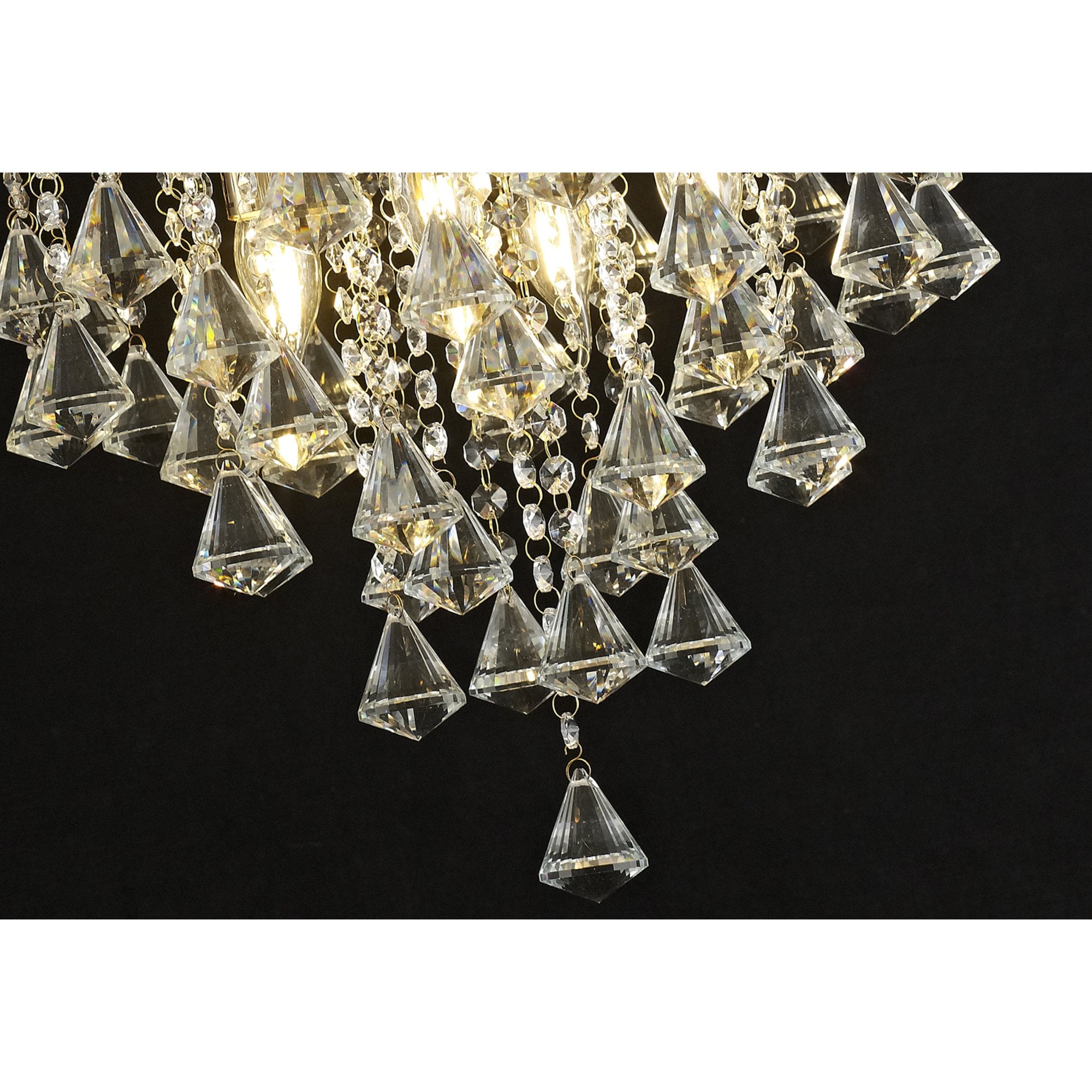 Diyas IL32770 Inina Ceiling 4 Light E14 French Gold/Crystal