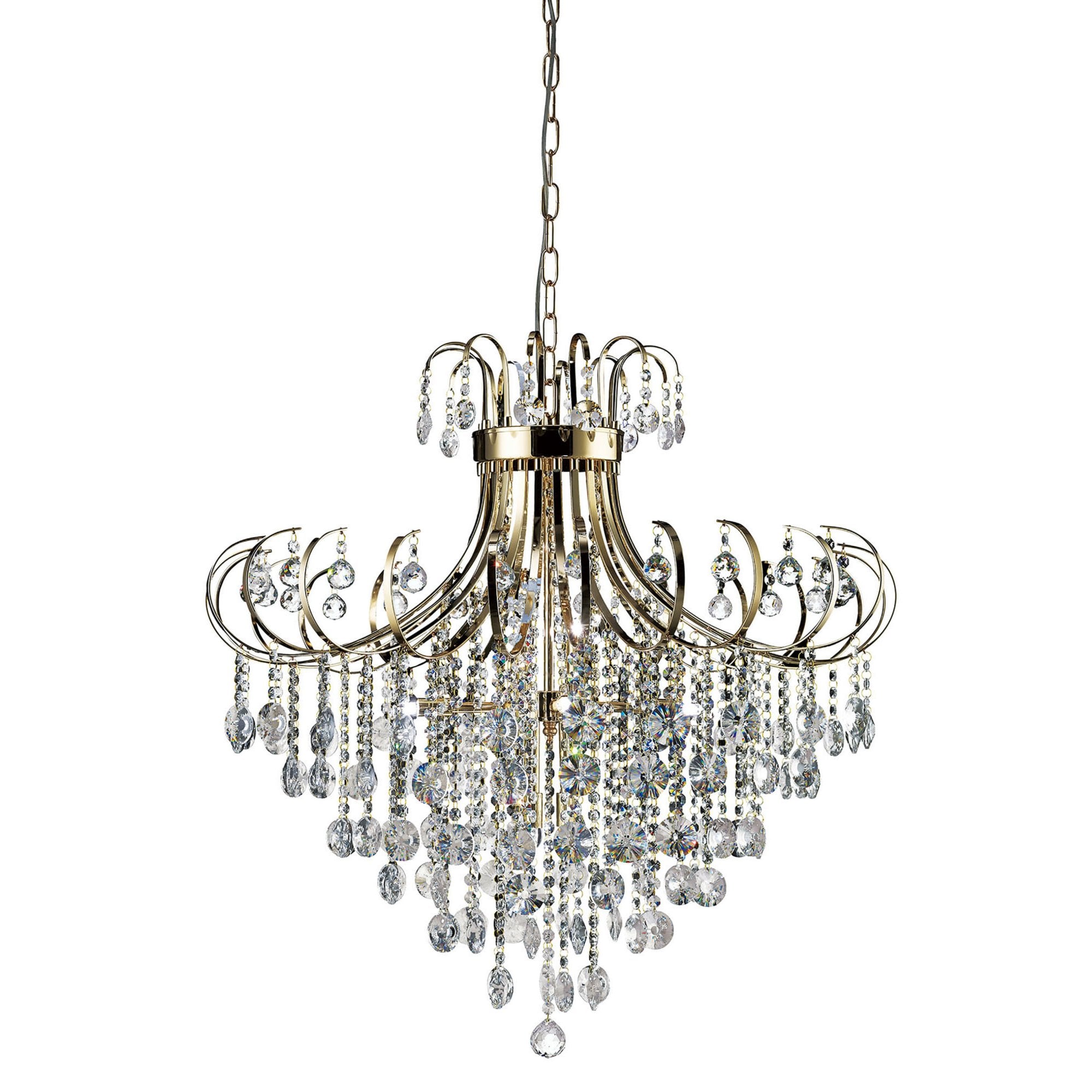 Diyas IL32058 Rosina Pendant 8 Light French Gold/Crystal