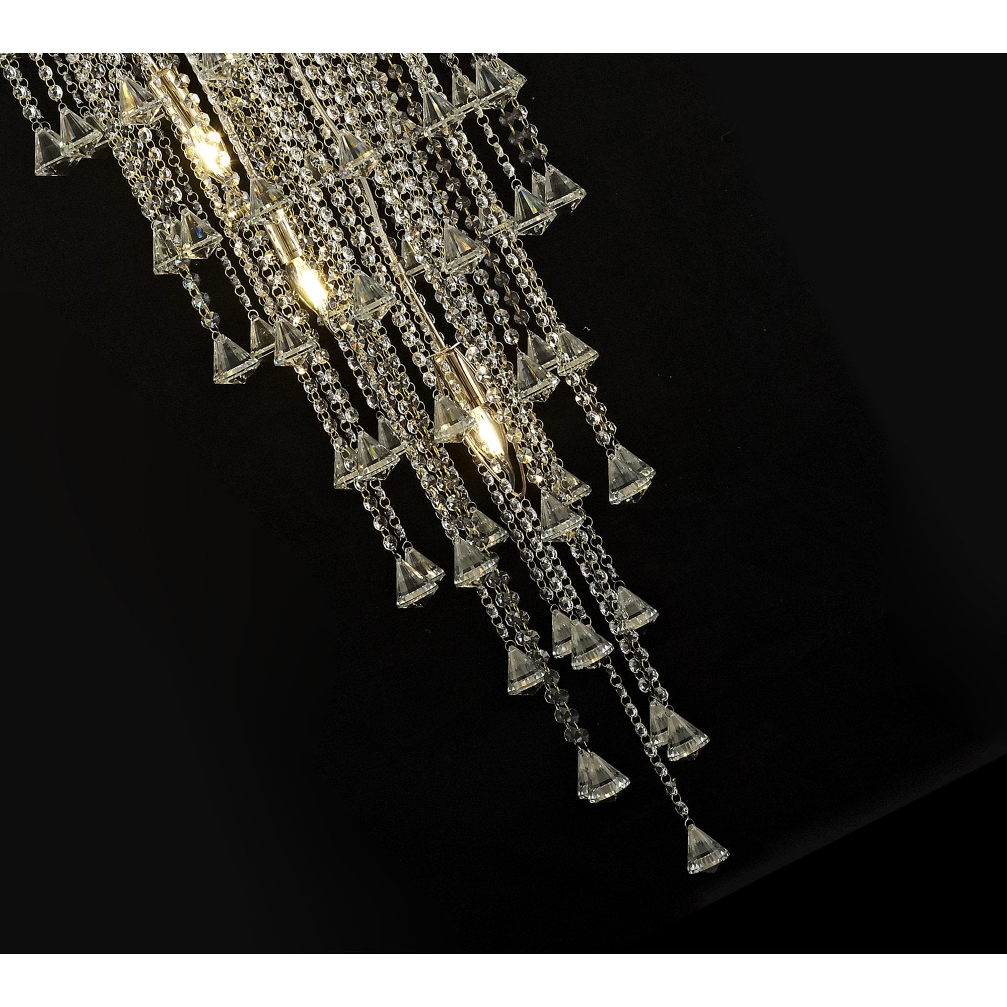 Diyas IL32775 Inina Tall Pendant 9 Light E14 French Gold/Crystal
