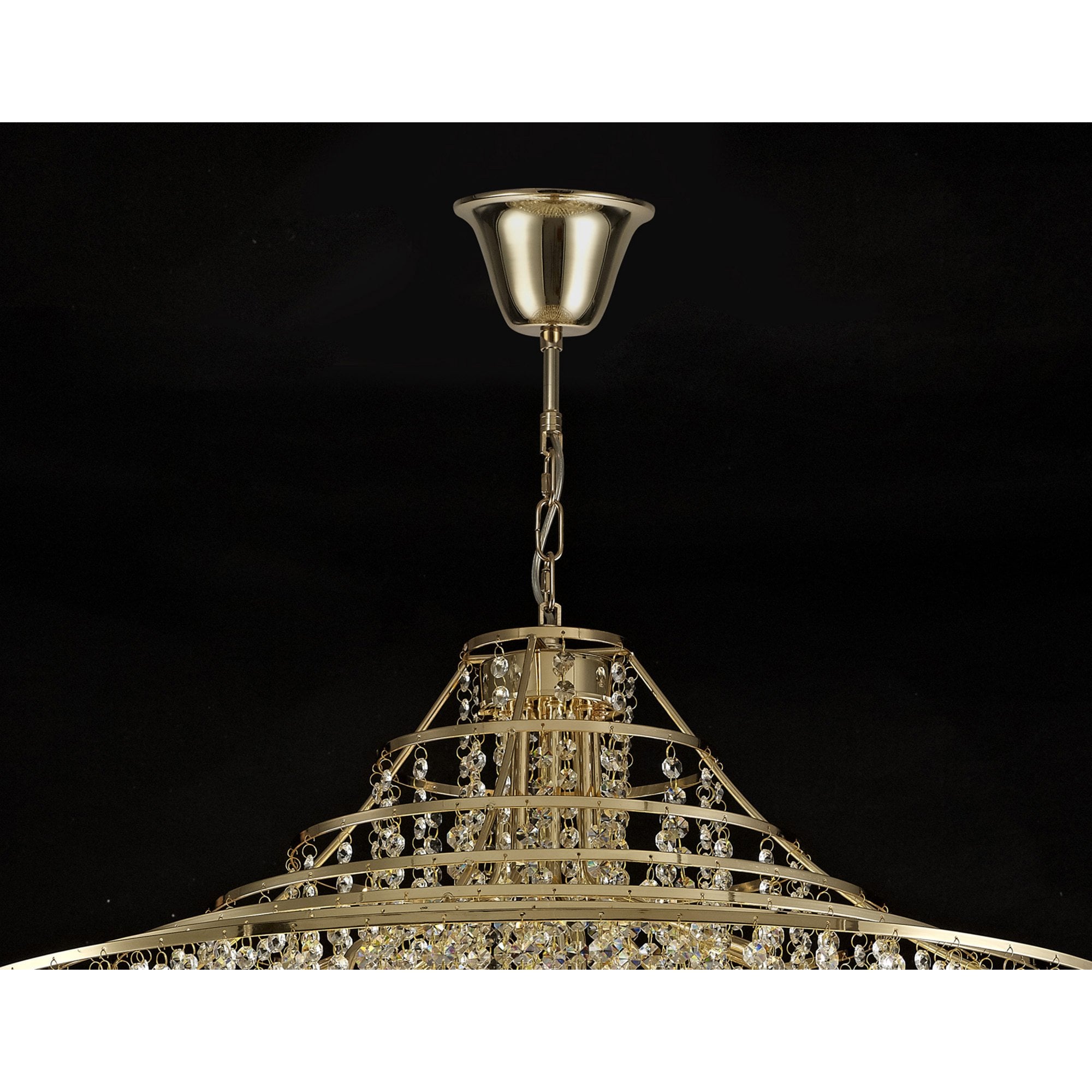 Diyas IL32773 Inina Pendant 9 Light E14 French Gold/Crystal