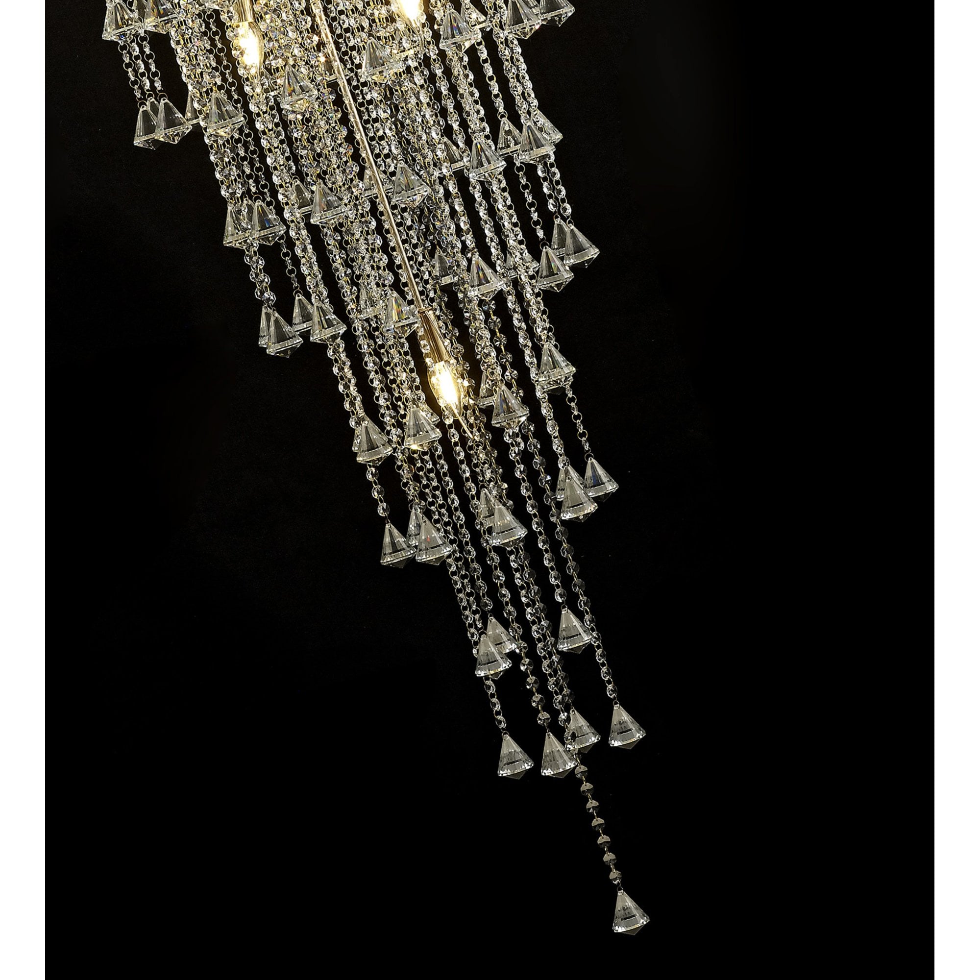 Diyas IL32776 Inina Tall Pendant 15 Light E14 French Gold/Crystal