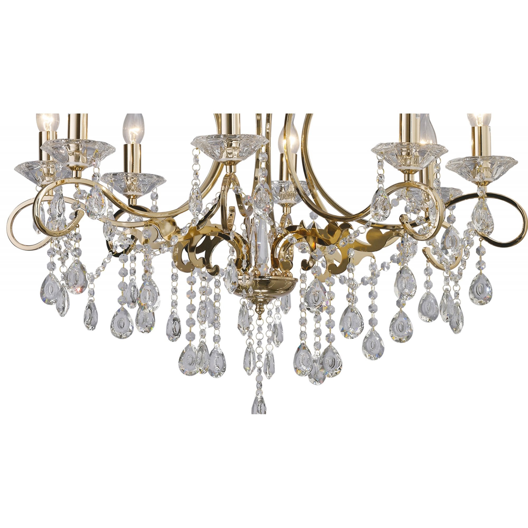 Diyas IL32068 Vela Pendant 8 Light French Gold/Crystal