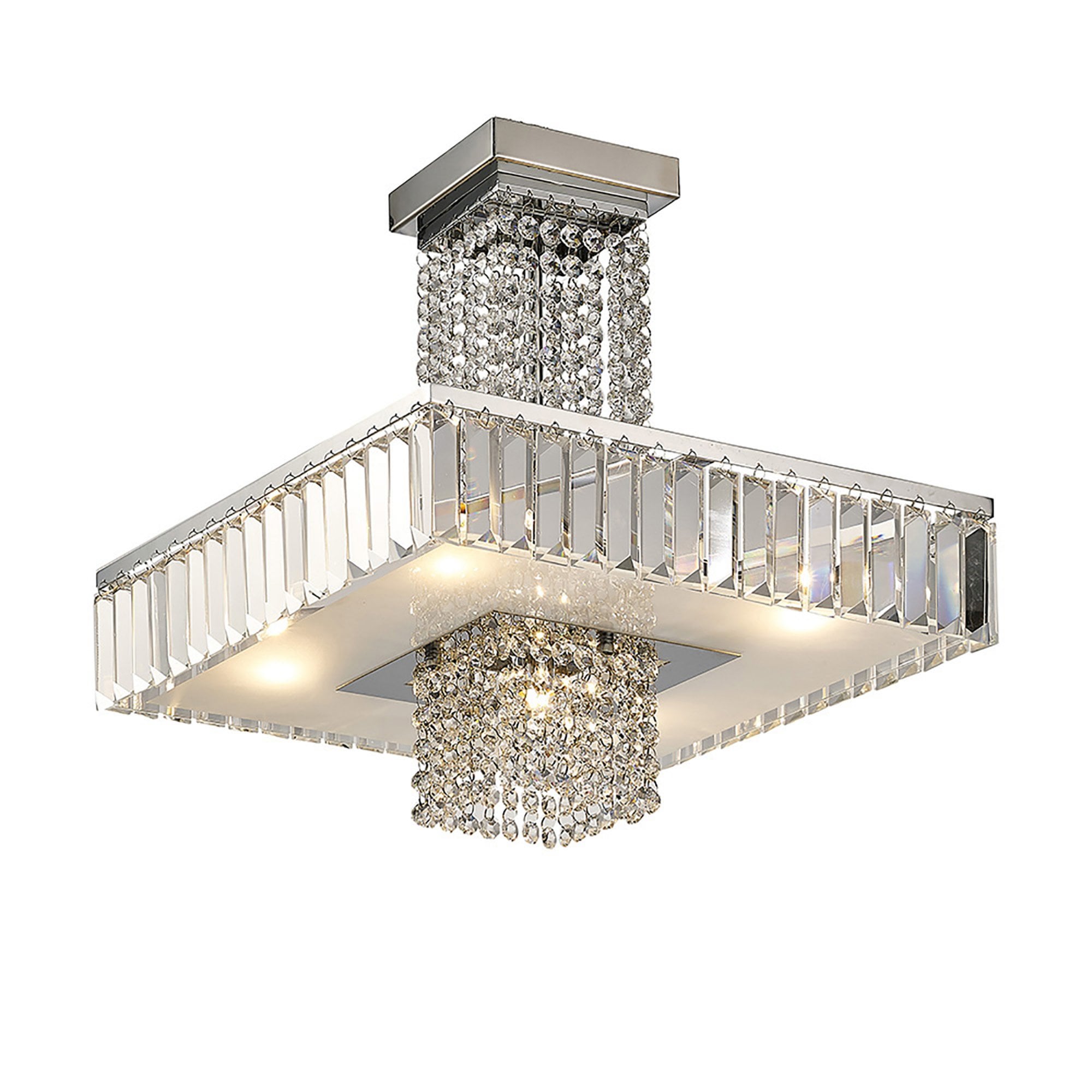 Diyas IL31550 Ophelia Semi Ceiling 6 Light Polished Chrome/Crystal