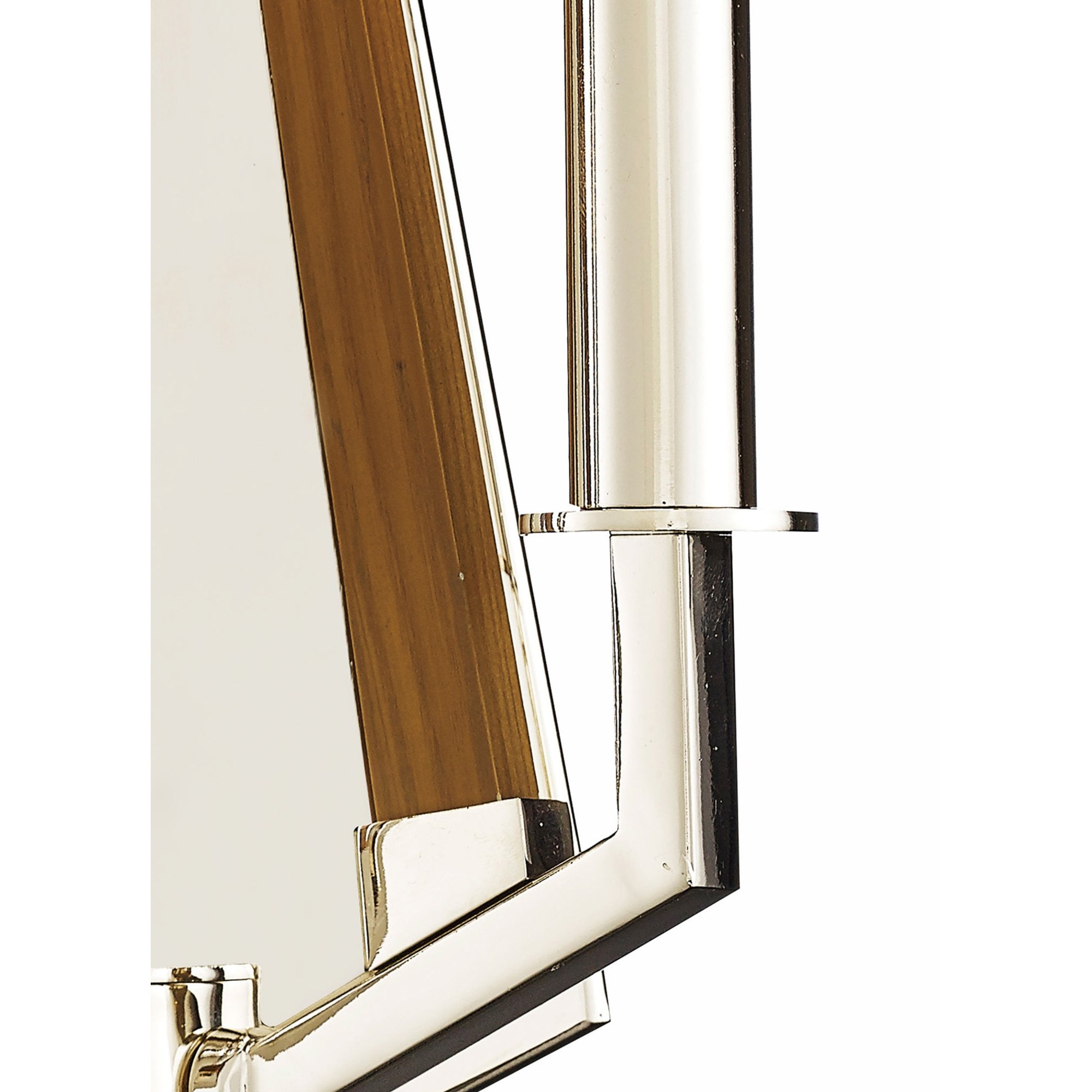 Diyas IL31680 Hilton Wall Light 2 Light E14 Polished Nickel/Taupe Wood