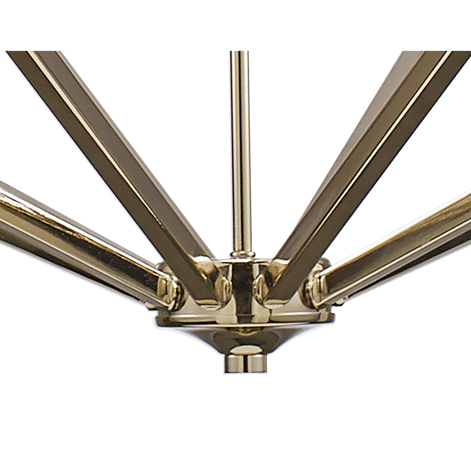 Diyas IL31683 Hilton Decagonal Pendant 10 Light E14 Polished Nickel/Taupe Wood (ITEM REQUIRES ASSEMBLY)