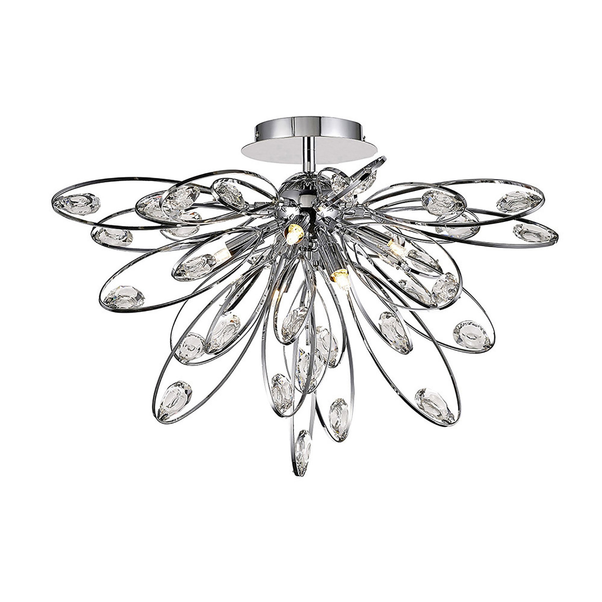 Diyas IL31645 Harlow Ceiling 6 Light G9 Polished Chrome/Crystal