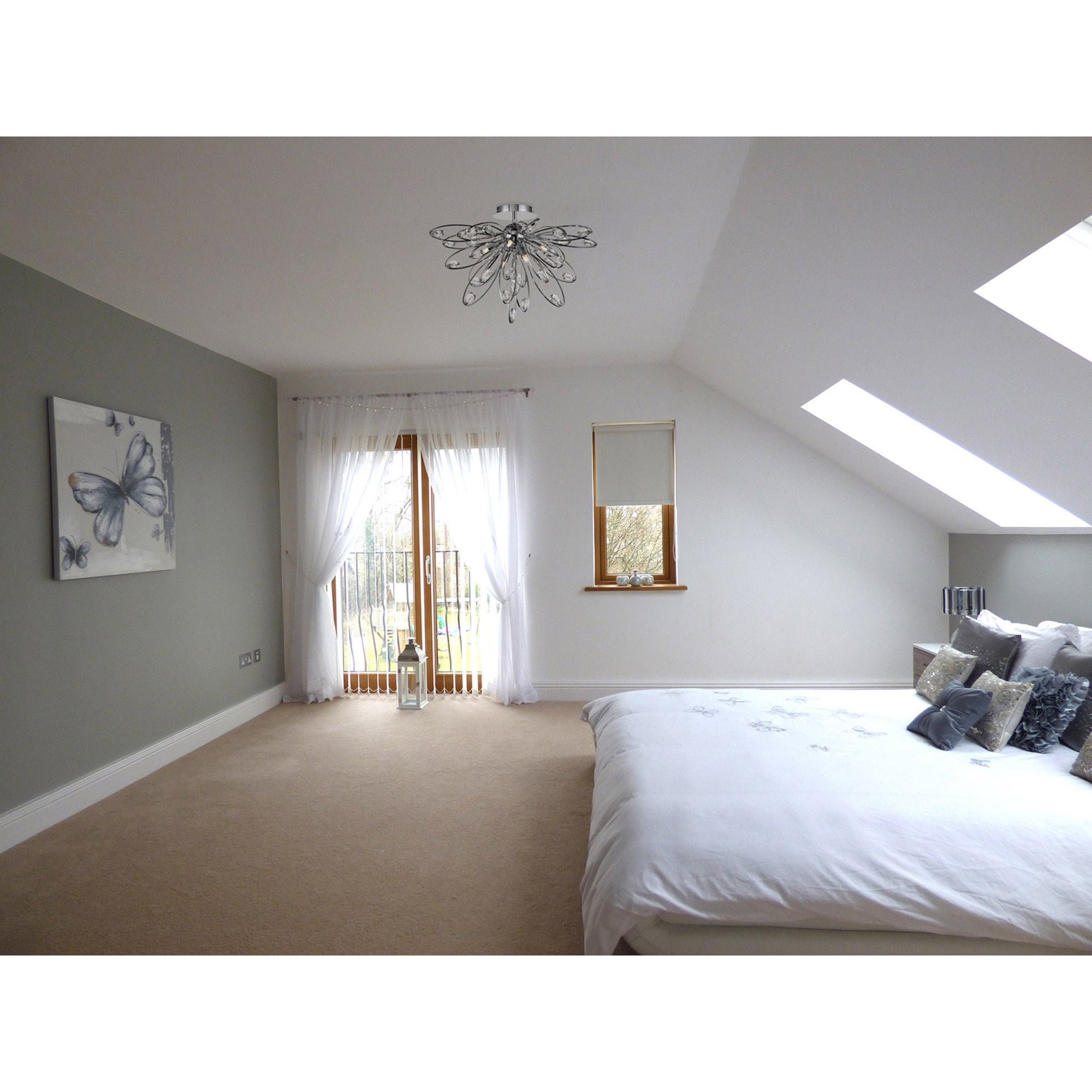 Diyas IL31645 Harlow Ceiling 6 Light G9 Polished Chrome/Crystal