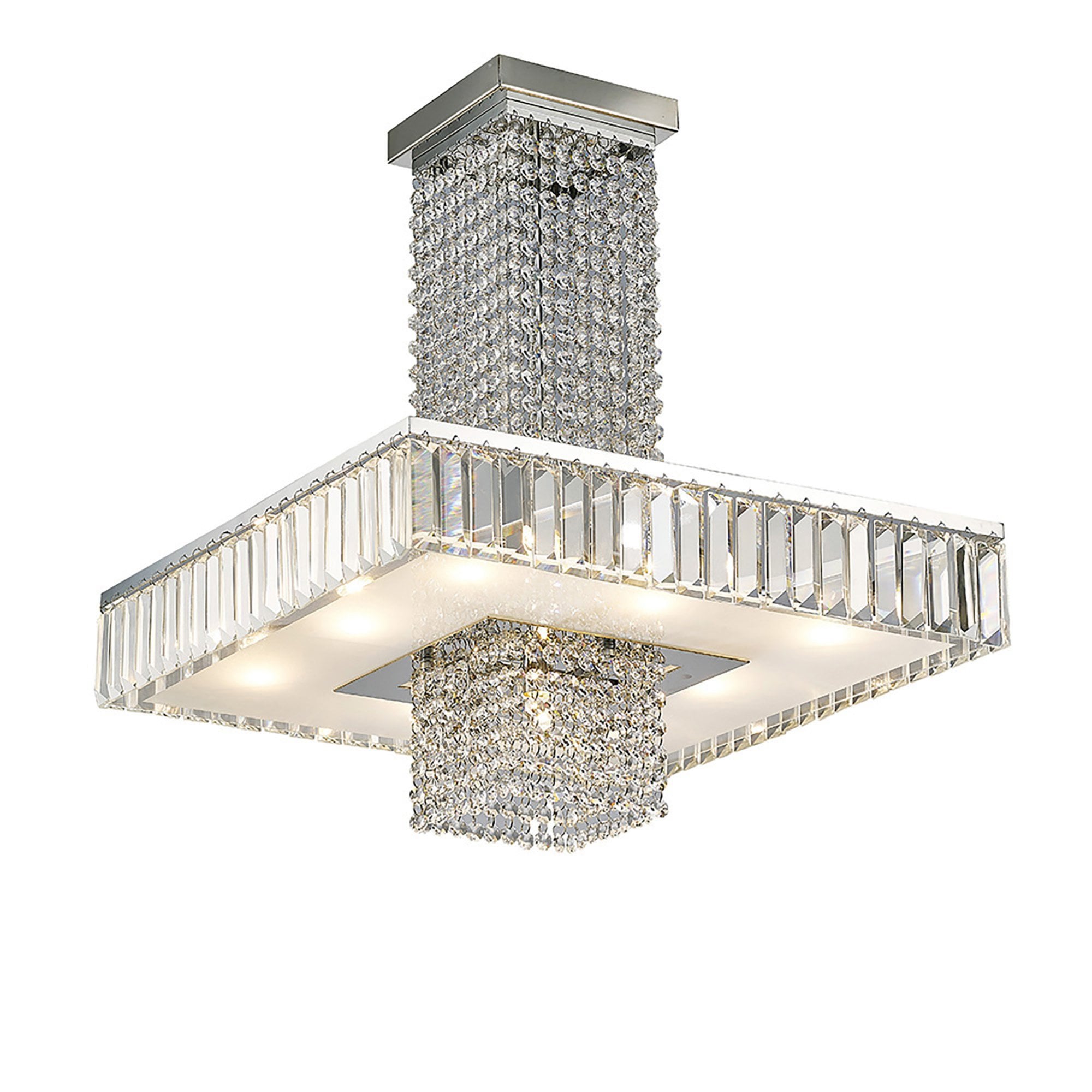 Diyas IL31551 Ophelia Semi Ceiling 8 Light Polished Chrome/Crystal
