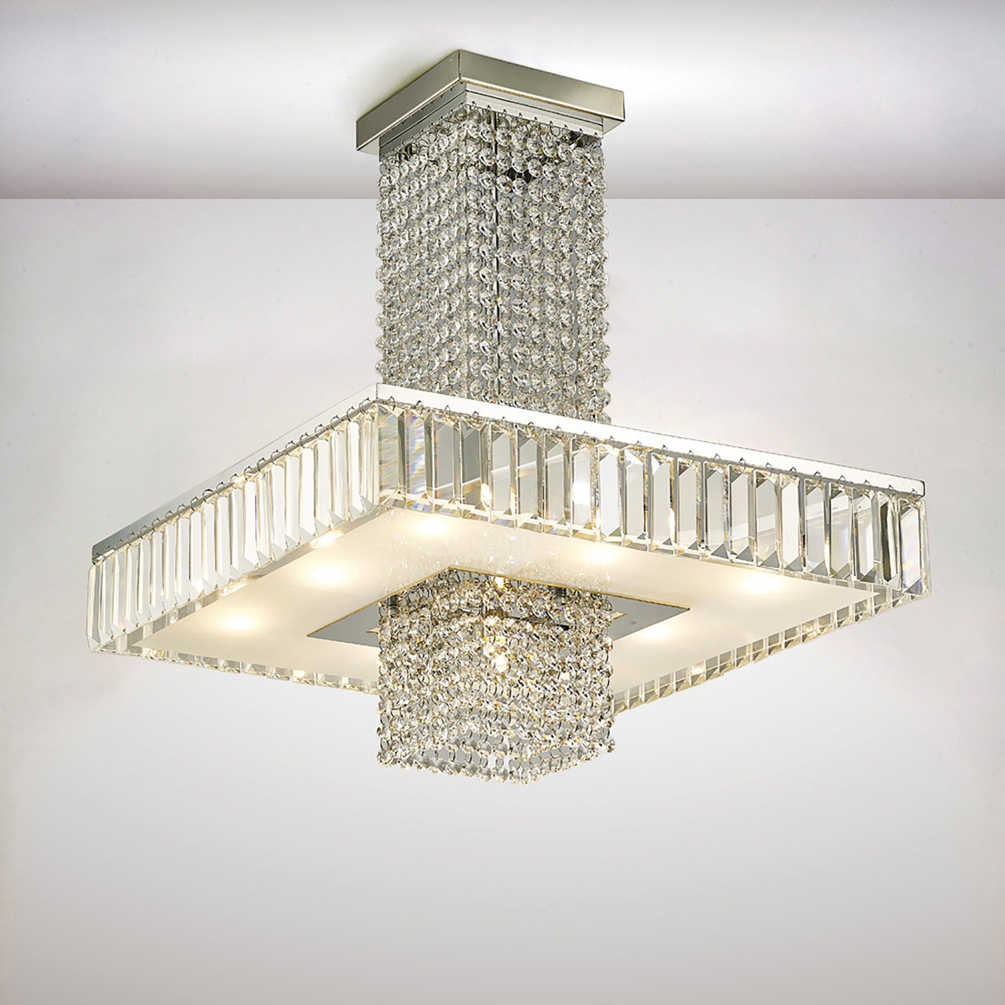 Diyas IL31551 Ophelia Semi Ceiling 8 Light Polished Chrome/Crystal