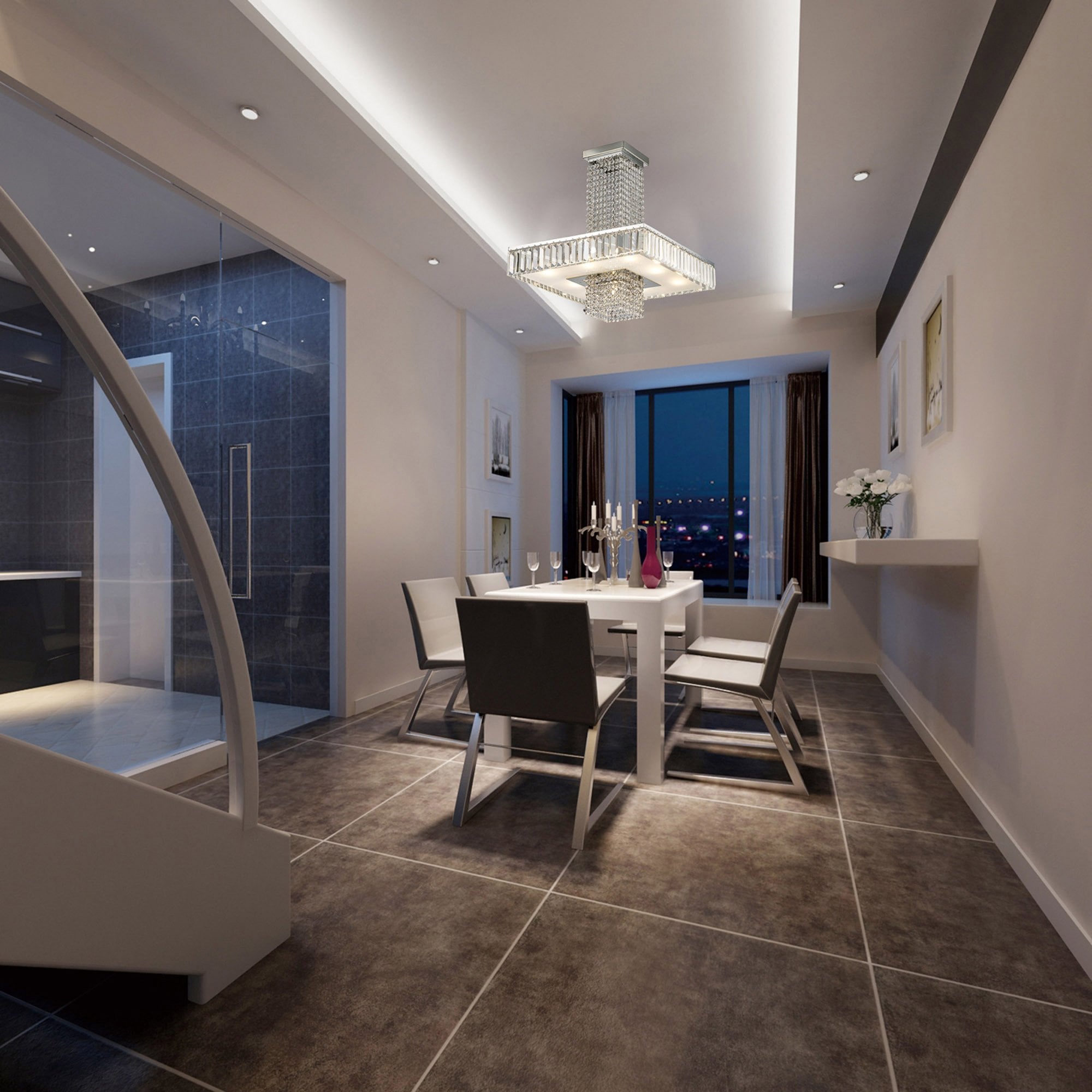 Diyas IL31551 Ophelia Semi Ceiling 8 Light Polished Chrome/Crystal