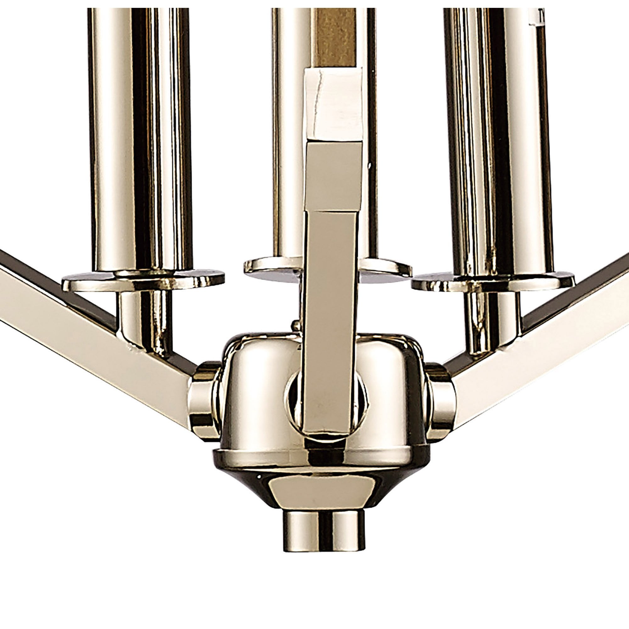 Diyas IL31681 Hilton Tetragonal Pendant 3 Light E14 Polished Nickel/Taupe Wood