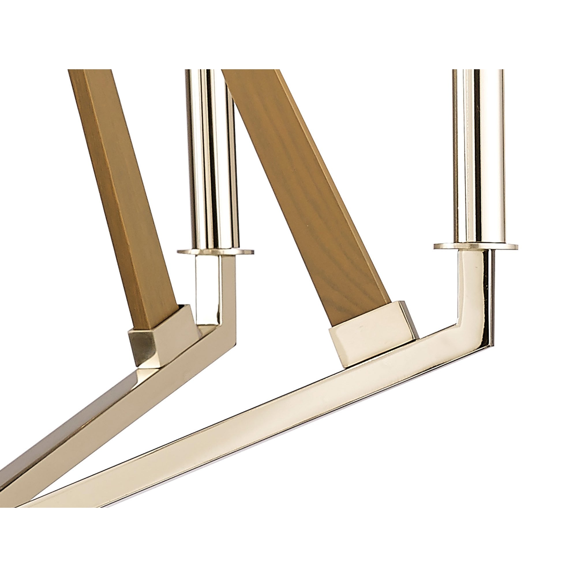 Diyas IL31682 Hilton Pentagonal Pendant 5 Light E14 Polished Nickel/Taupe Wood