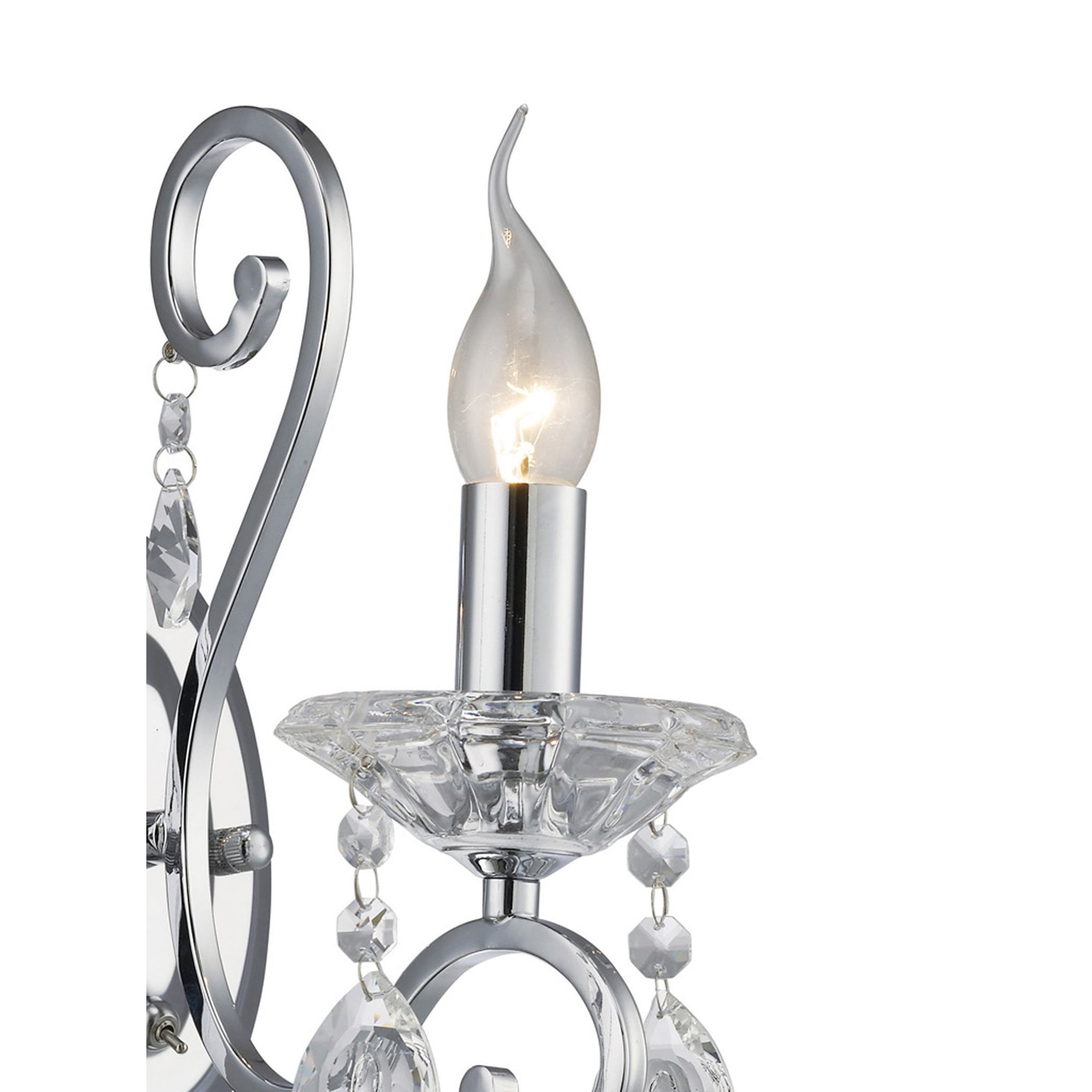 Diyas IL31361 Vela Wall Light Switched 1 Light Polished Chrome/Crystal