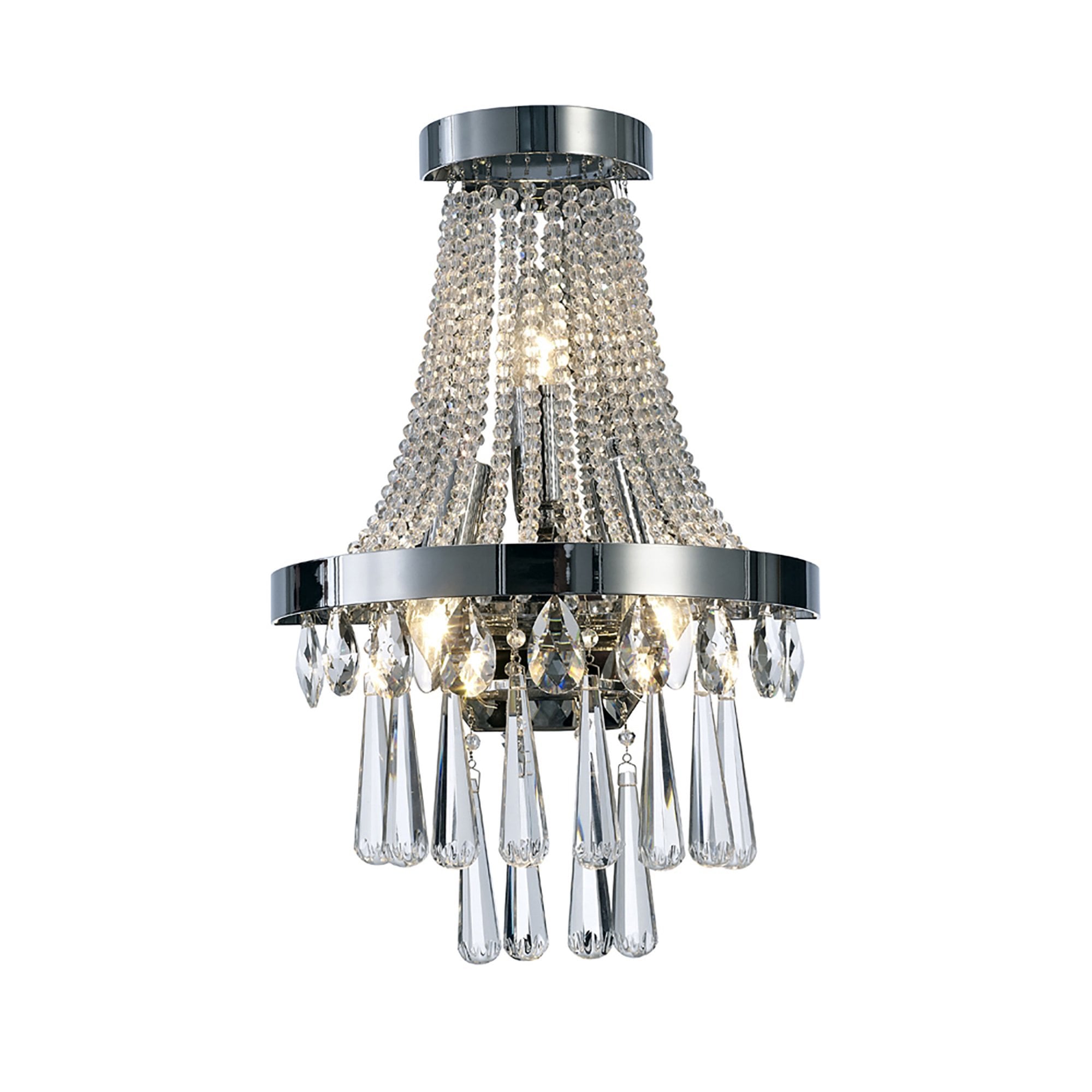 Diyas IL31434 Sophia Wall Light 3 Light E14 Polished Chrome/Crystal