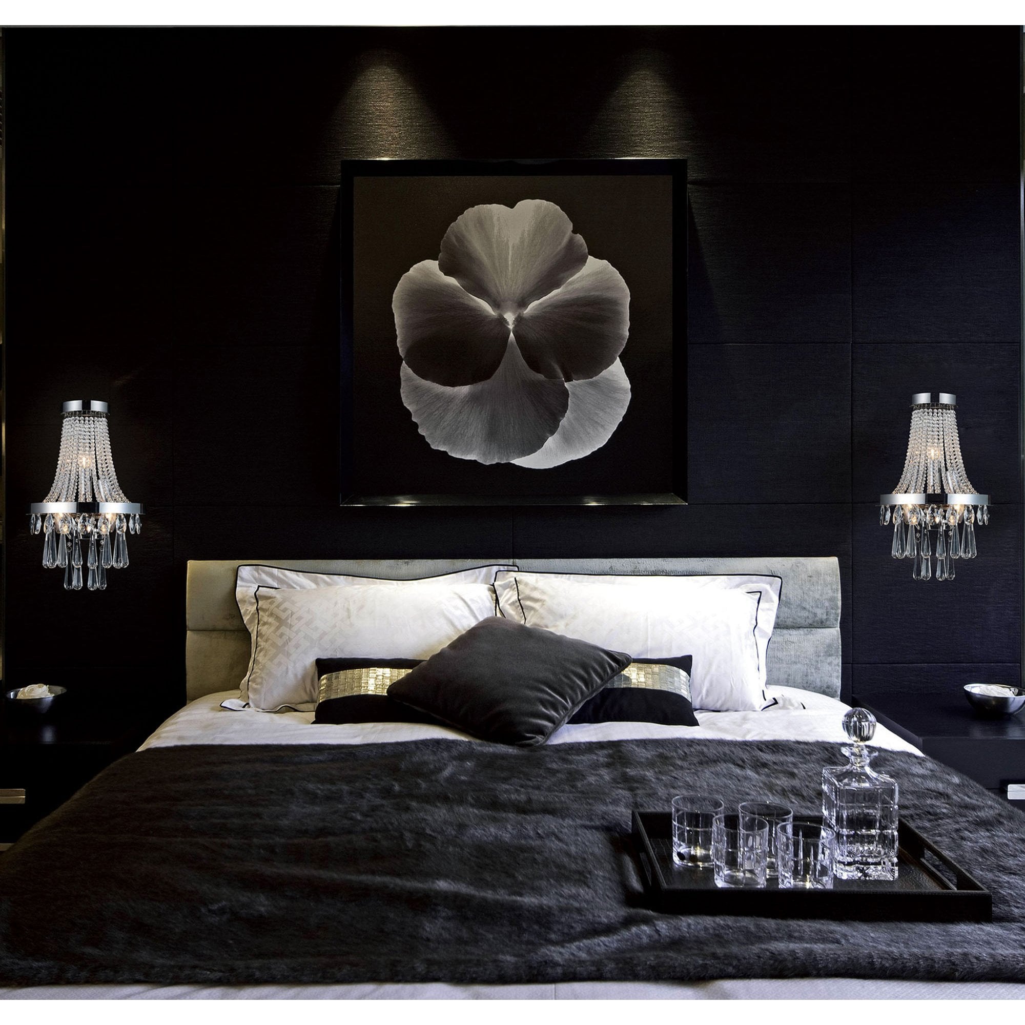 Diyas IL31434 Sophia Wall Light 3 Light E14 Polished Chrome/Crystal