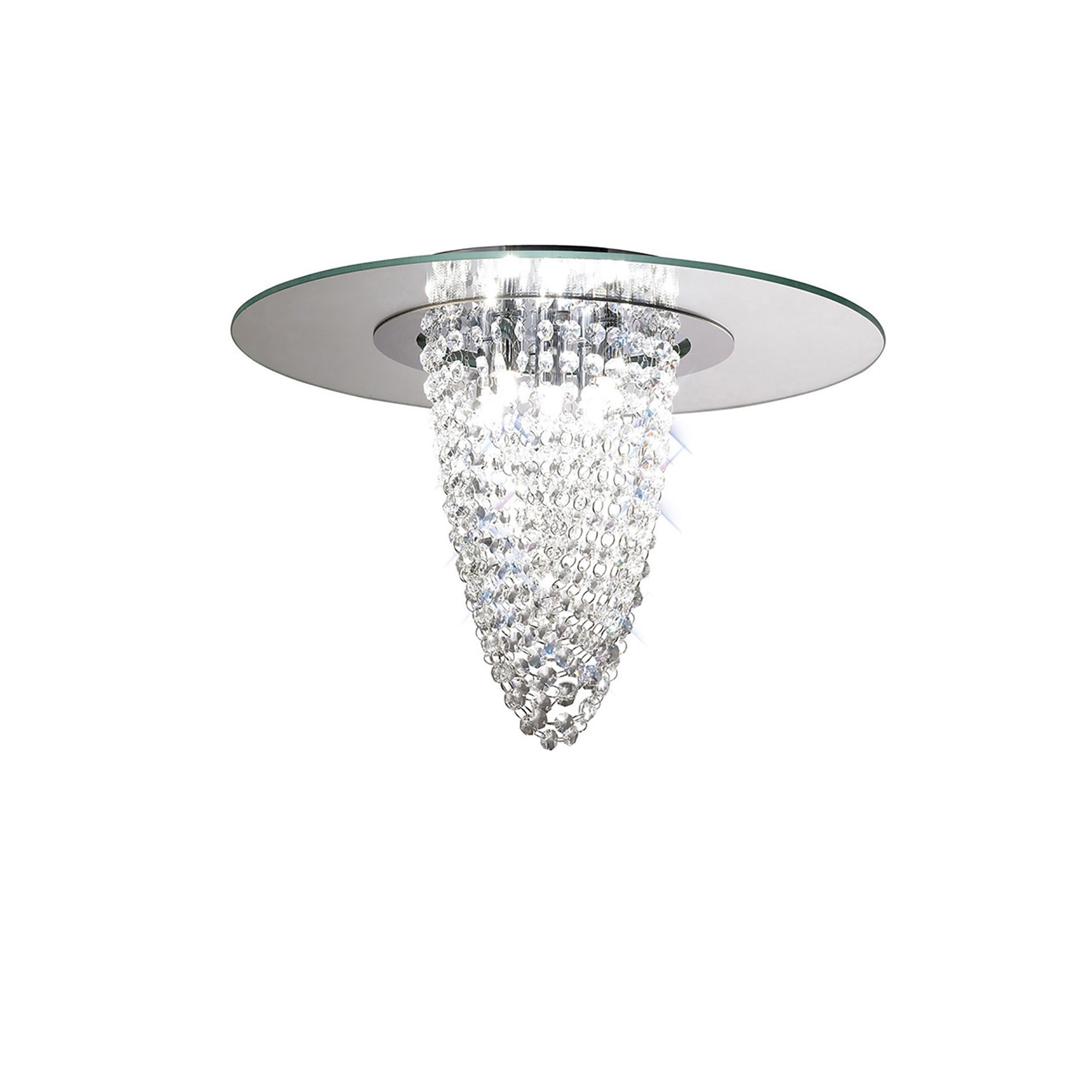 Diyas IL31460 Oberon Ceiling 5 Light Polished Chrome/Mirror/Crystal