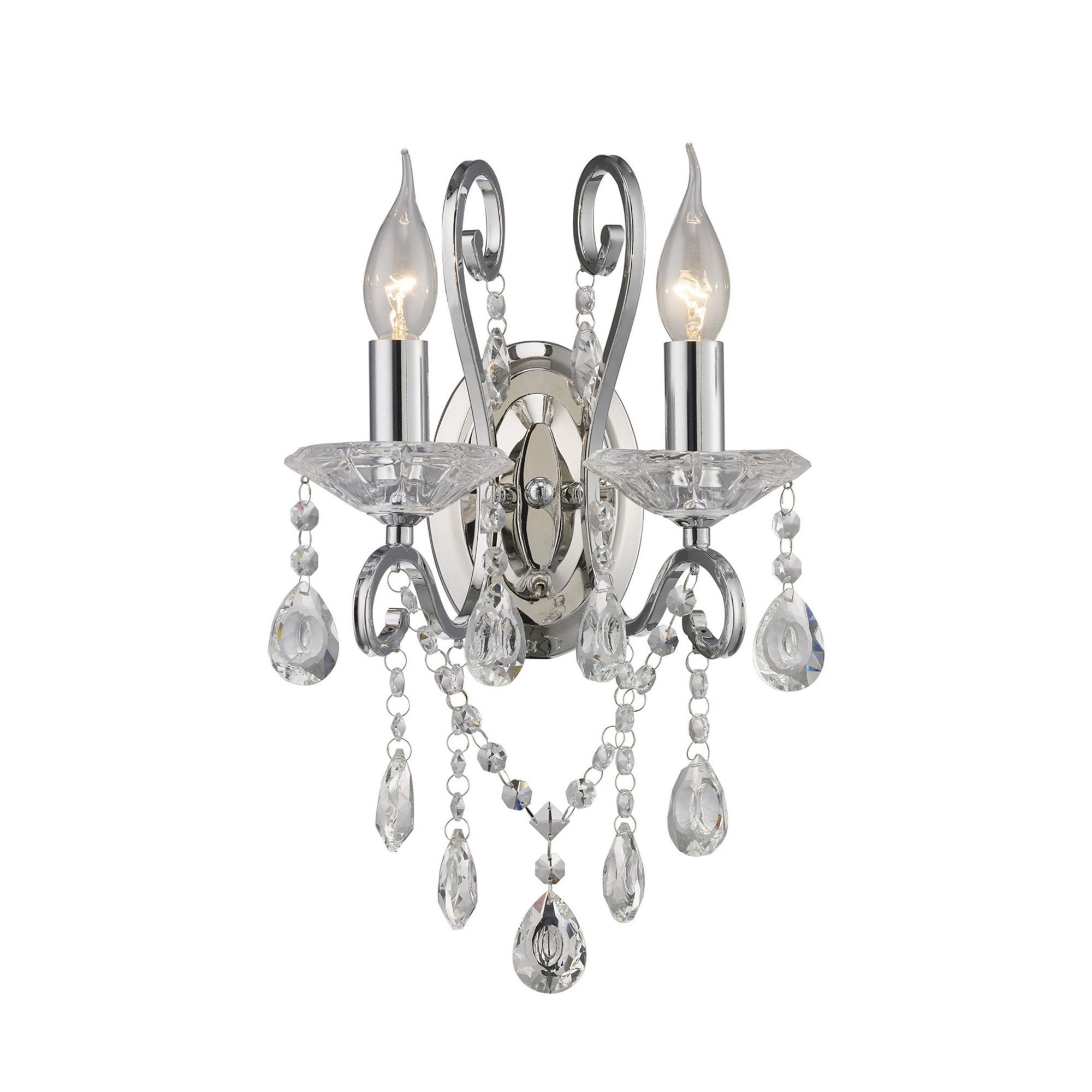 Diyas IL31362 Vela Wall Light Switched 2 Light Polished Chrome/Crystal