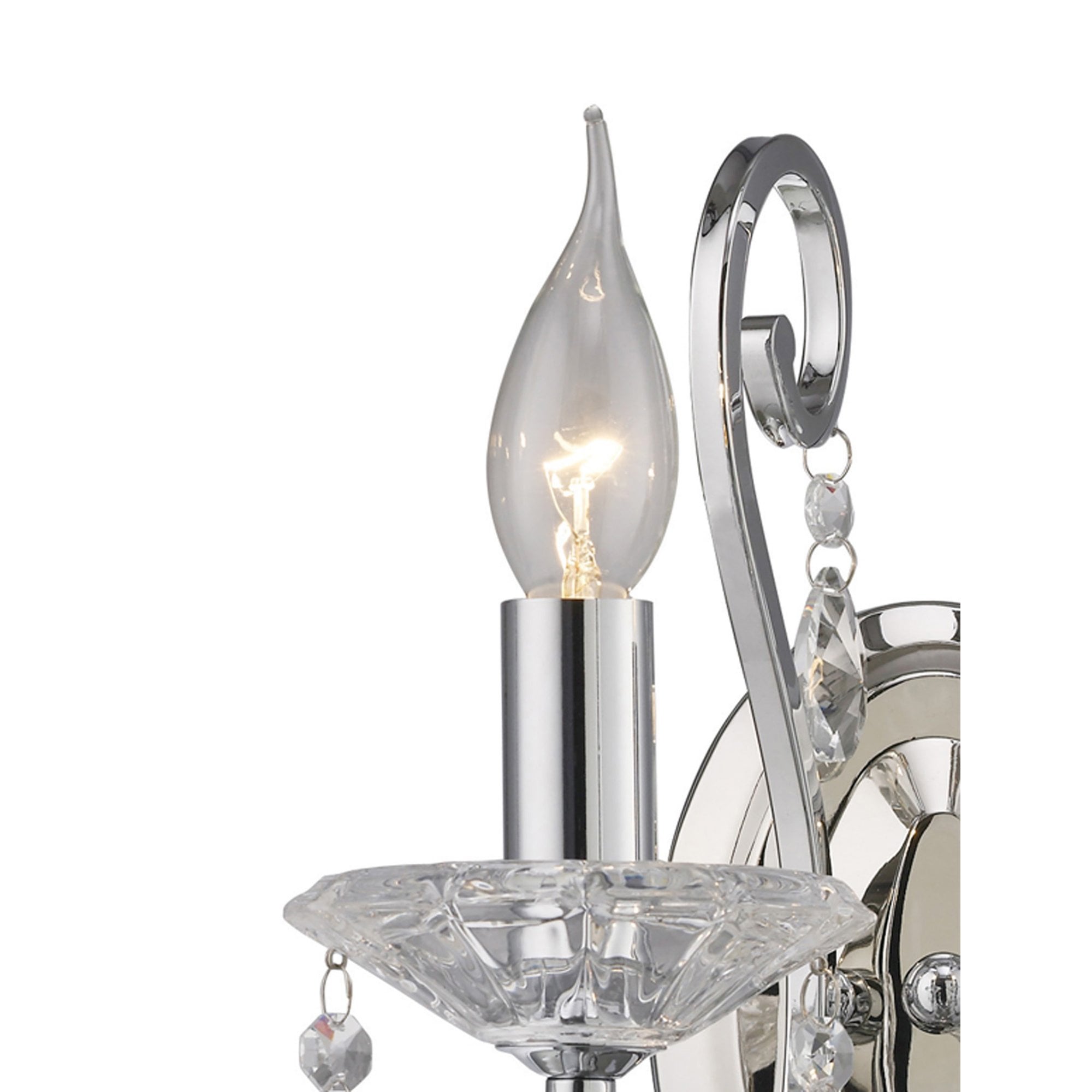 Diyas IL31362 Vela Wall Light Switched 2 Light Polished Chrome/Crystal