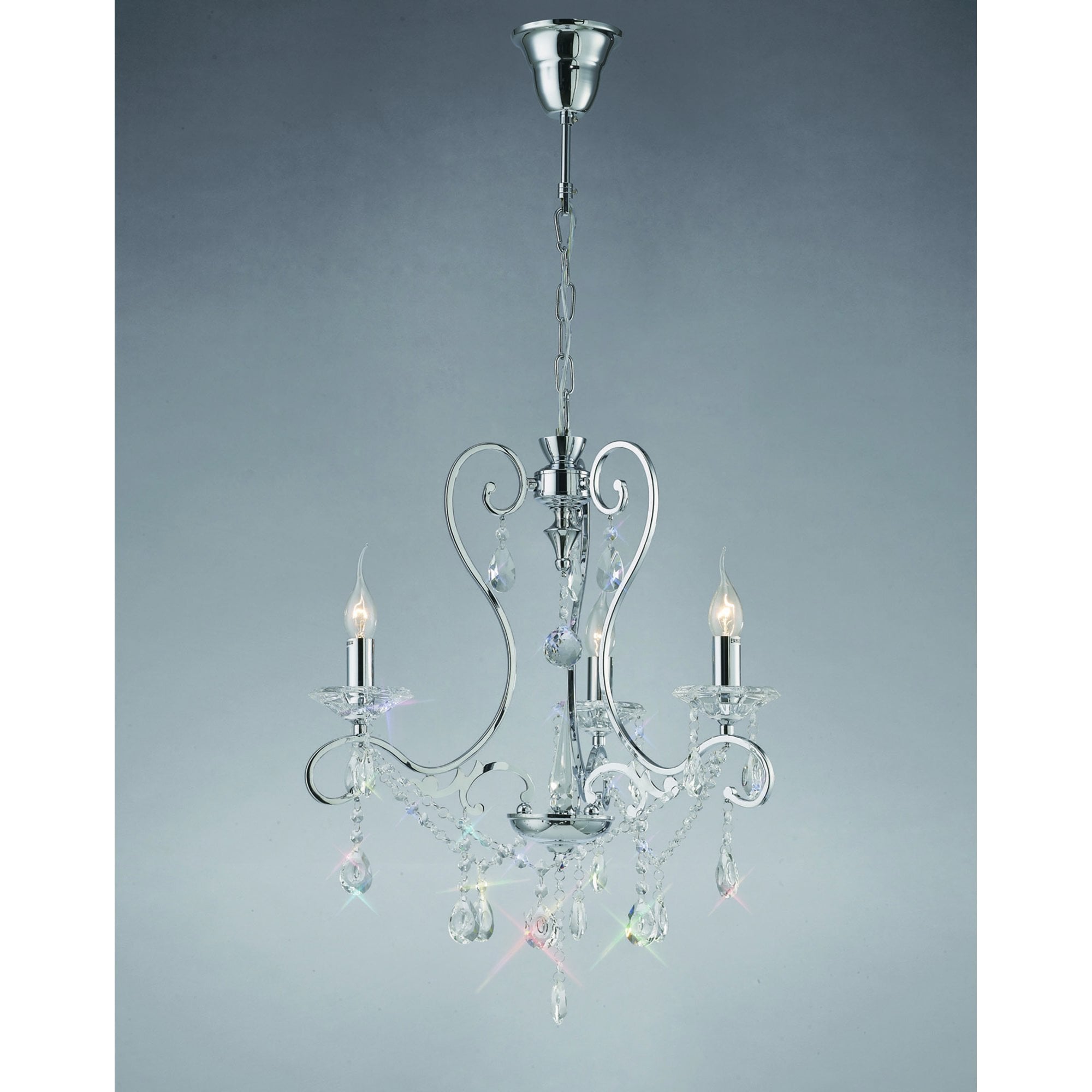 Diyas IL31363 Vela Pendant 3 Light Polished Chrome/Crystal