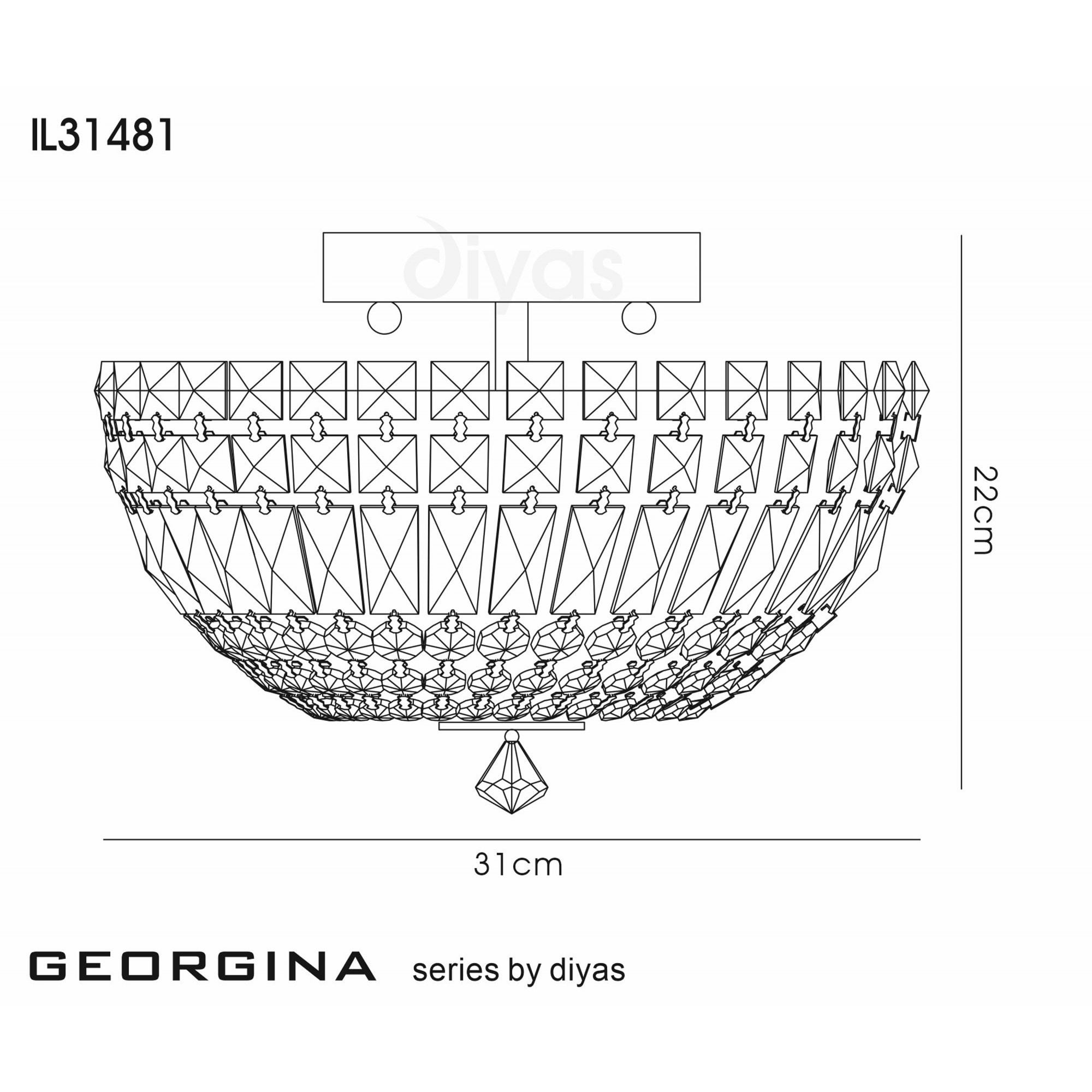 Diyas IL31481 Georgina Ceiling 4 Light Polished Chrome/Crystal