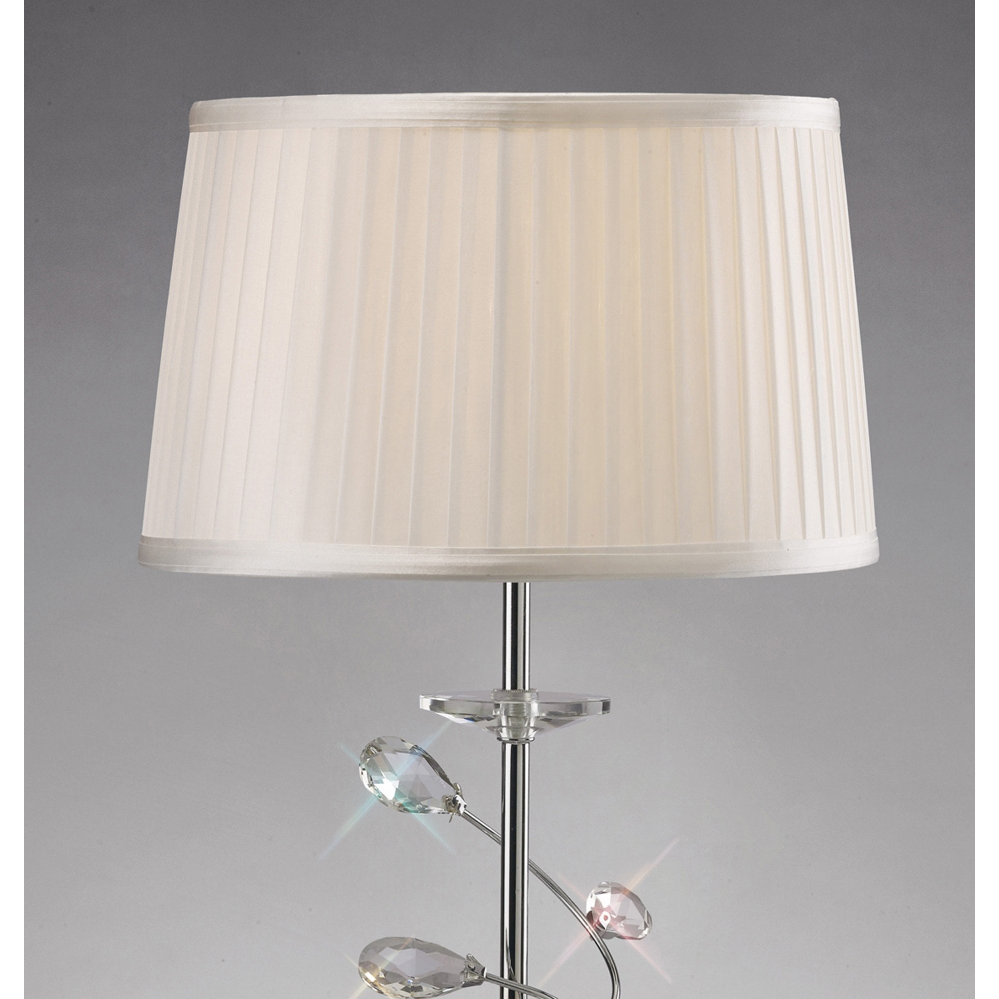 Diyas IL31210 Willow Table Lamp With White Shade 1 Light Polished Chrome/Crystal
