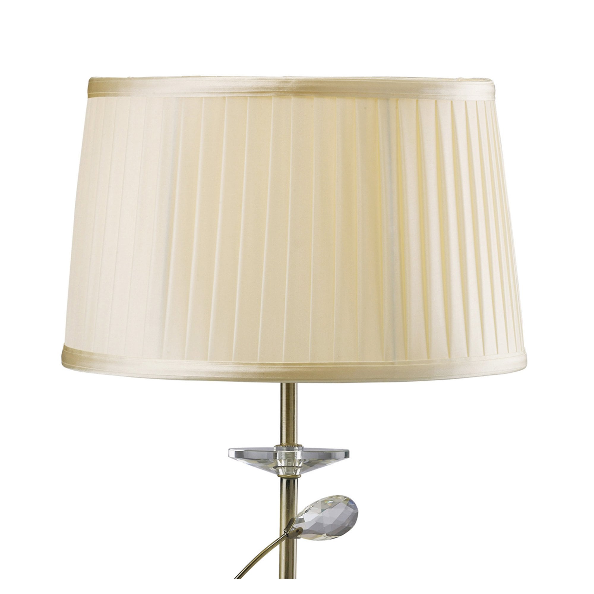 Diyas IL31220 Willow Table Lamp With Cream Shade 1 Light Antique Brass/Crystal