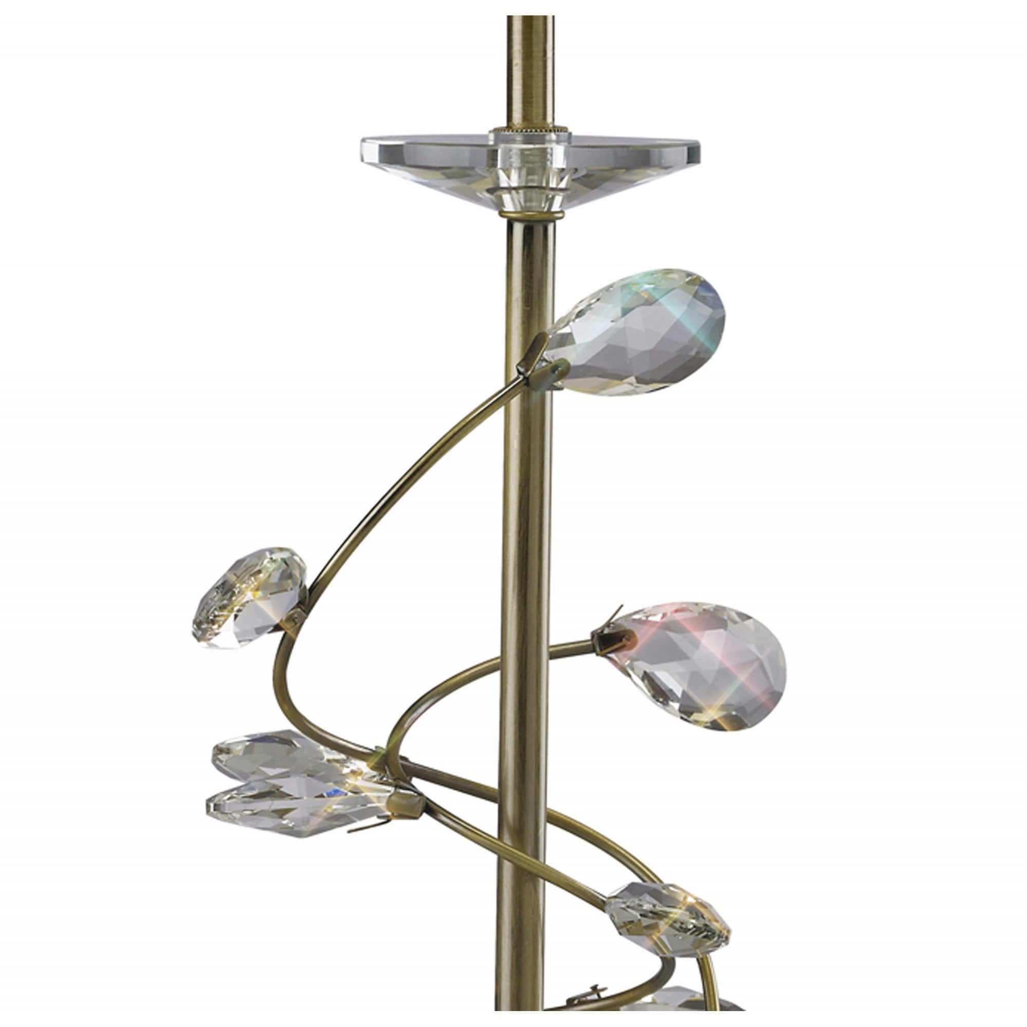 Diyas IL31220 Willow Table Lamp With Cream Shade 1 Light Antique Brass/Crystal