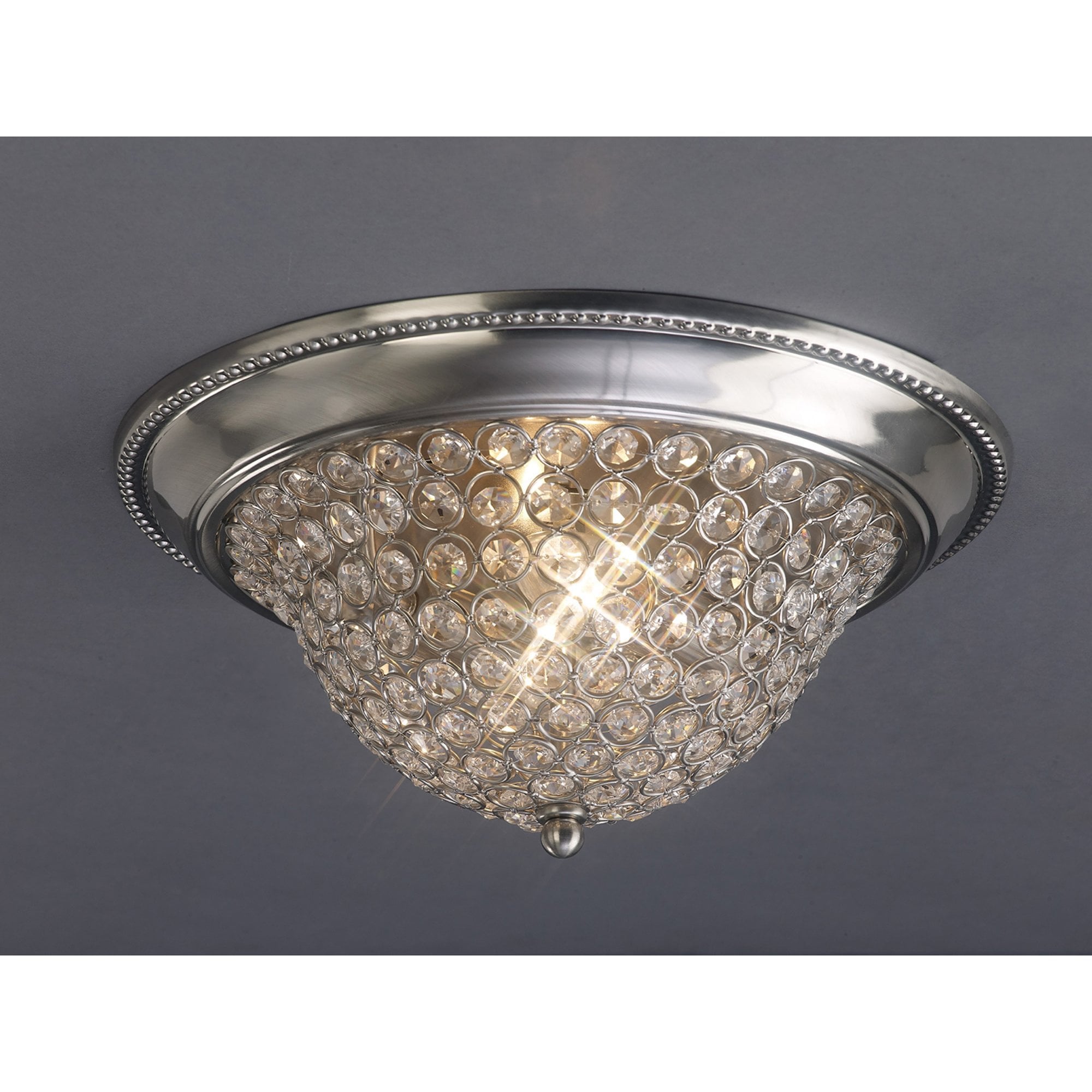 Diyas IL31134 Paloma Ceiling Medium 2 Light Satin Nickel/Crystal