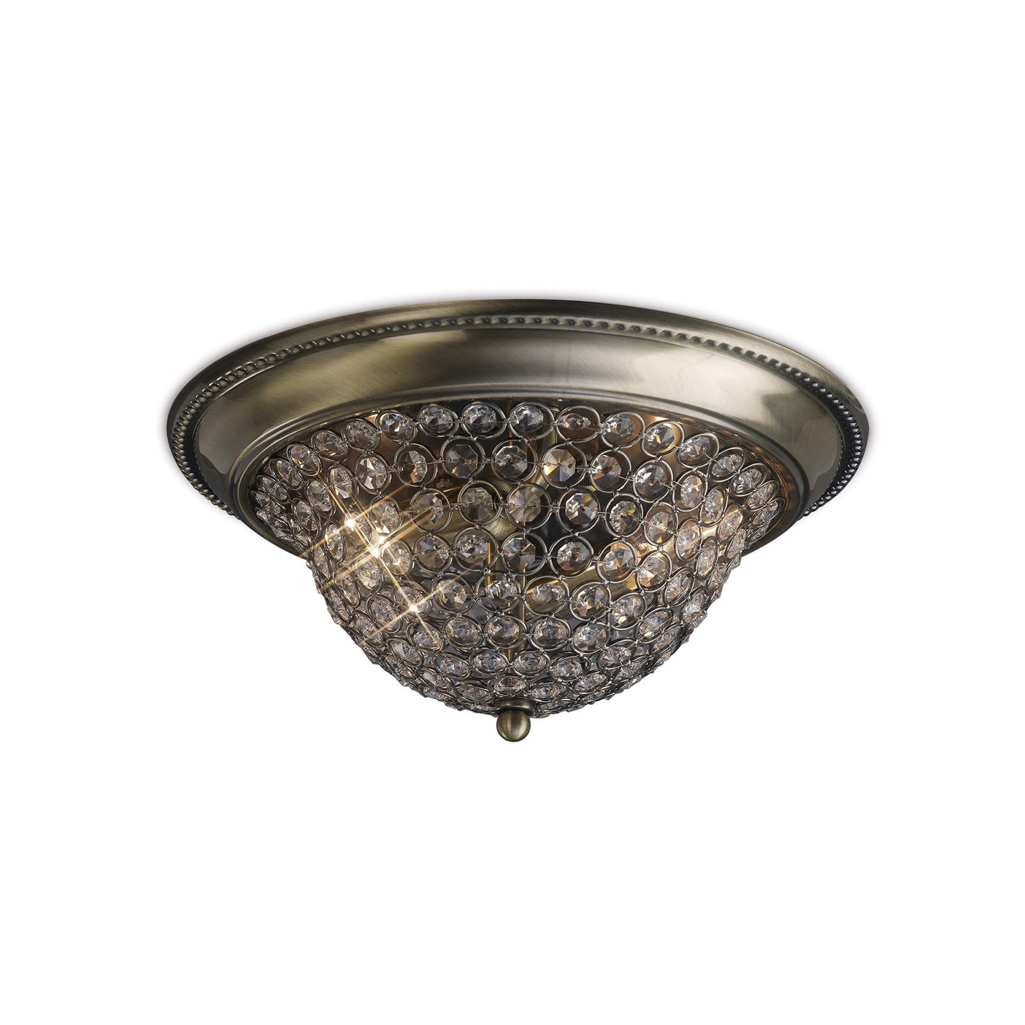 Diyas IL31131 Paloma Ceiling Medium 2 Light Antique Brass/Crystal
